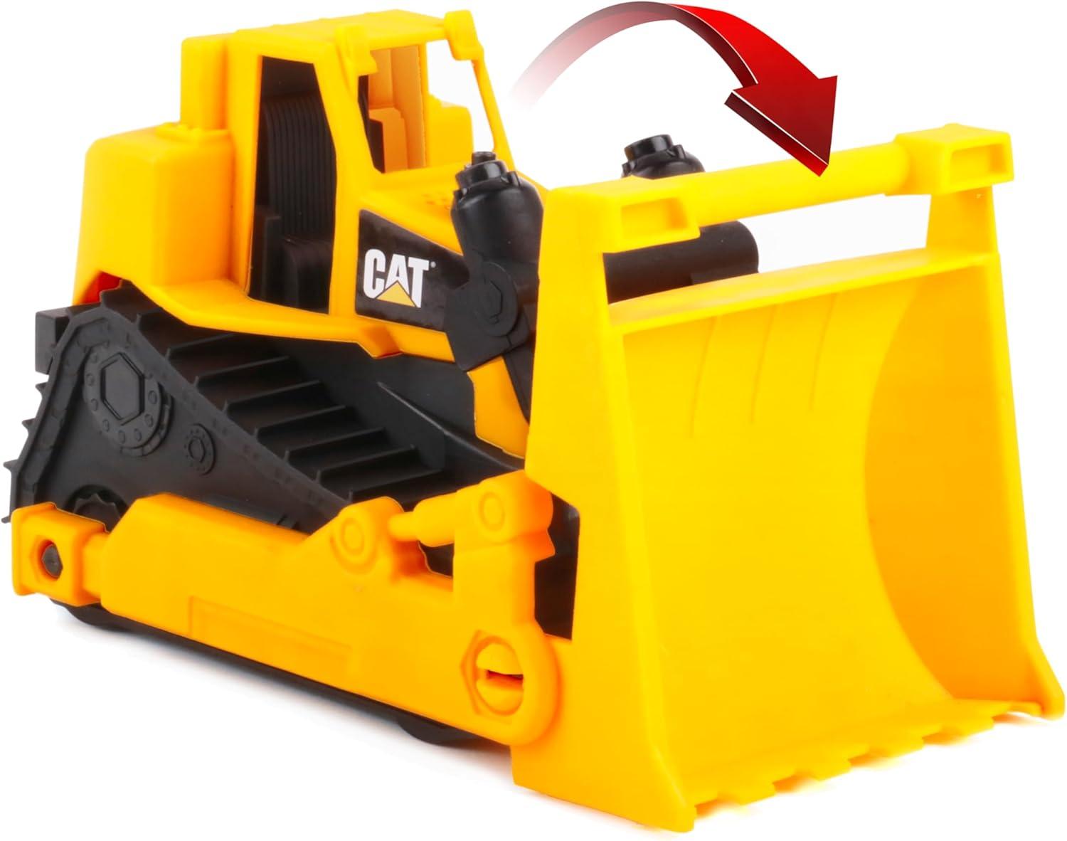 Cat Construction Fleet 10” Bulldozer Toy – Heavy‑Duty Plastic, Working Blade & Free‑Rolling Wheels, Indoor/Outdoor Sandbox Vehicle for Toddlers & Kids Ages 2 +