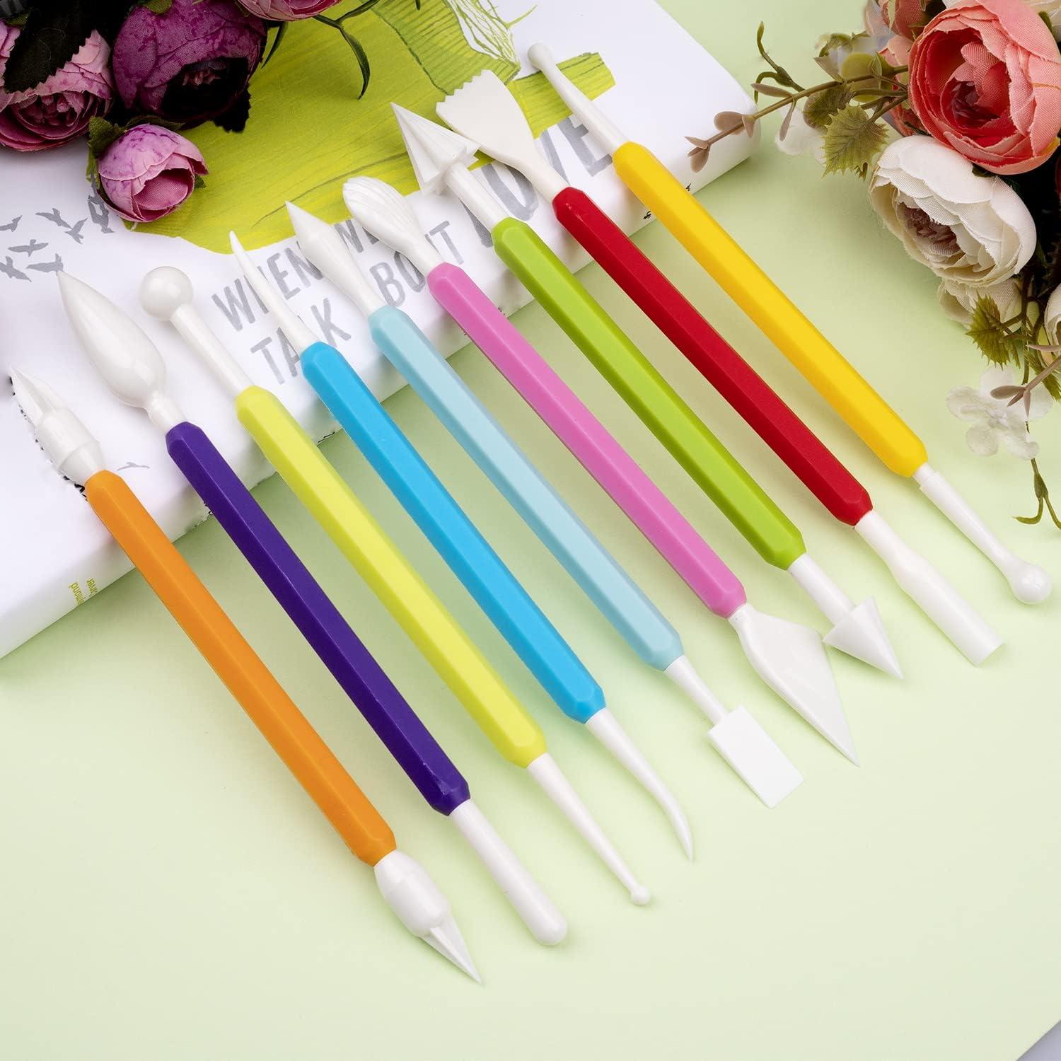 9 Pieces of Clay Carving Tools, Children's Plastic Modeling Clay Tools, Double-Headed Plastic Ceramic Pottery Tool kit, Handicraft Clay Modeling DIY kit Chef Decoration Modeling and Carving Tools