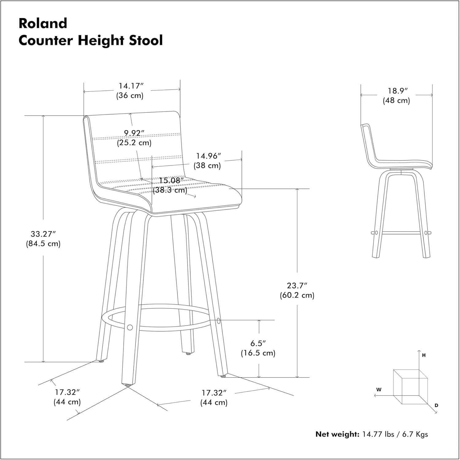 Roland Swivel Upholstered Counter Stool
