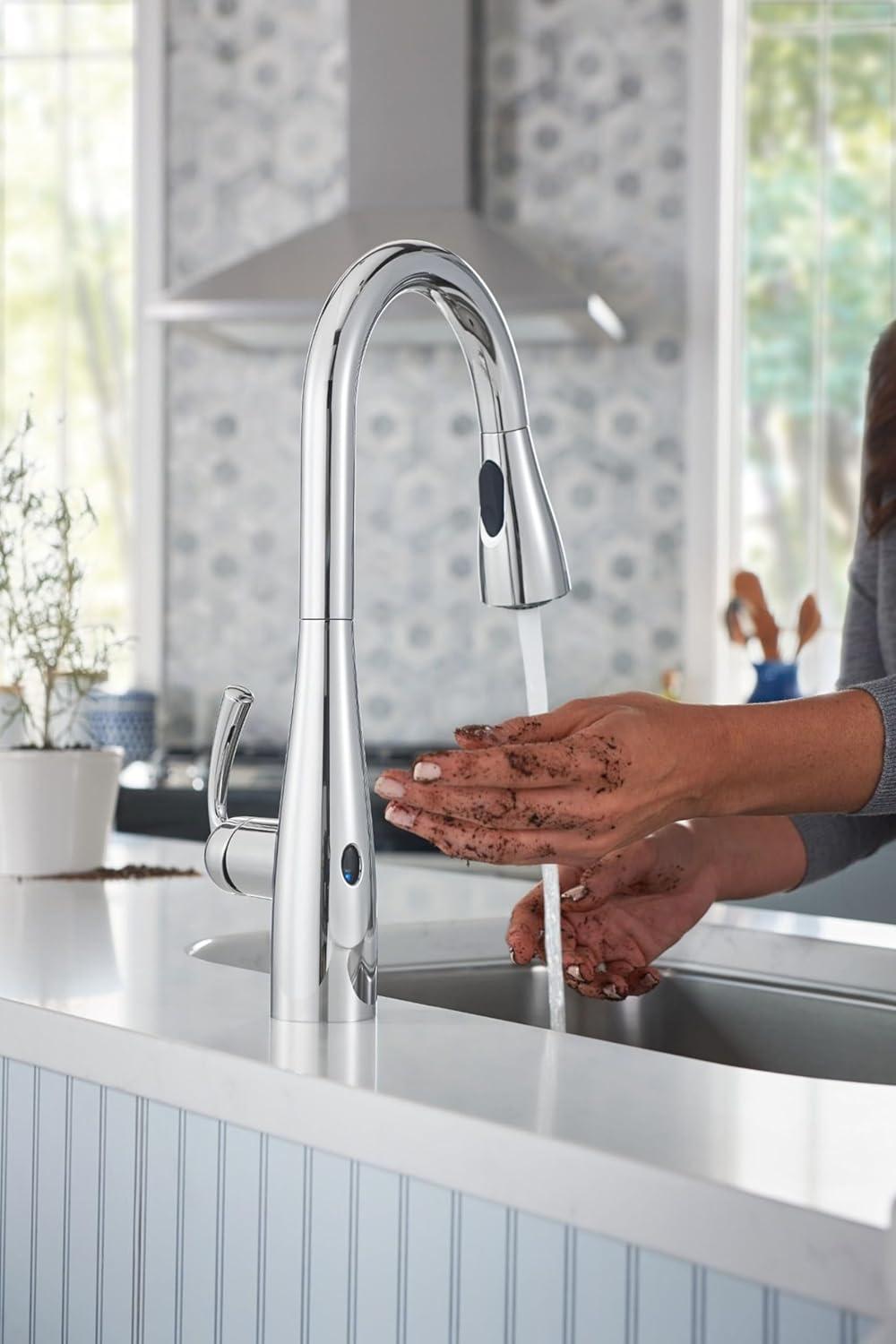 Chrome Touchless Kitchen Faucet with Pull-out Spray