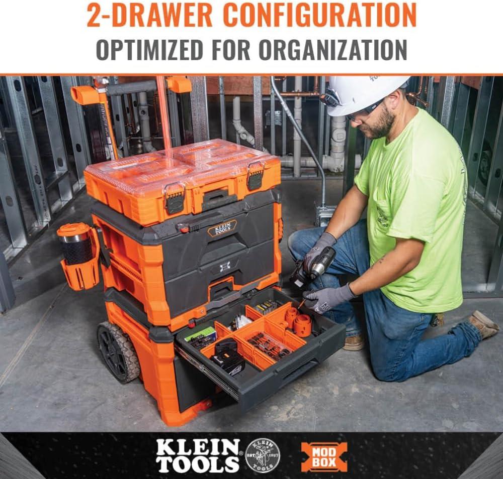 Klein Tools 54801MB MODbox Two Drawer Rolling Tool Box