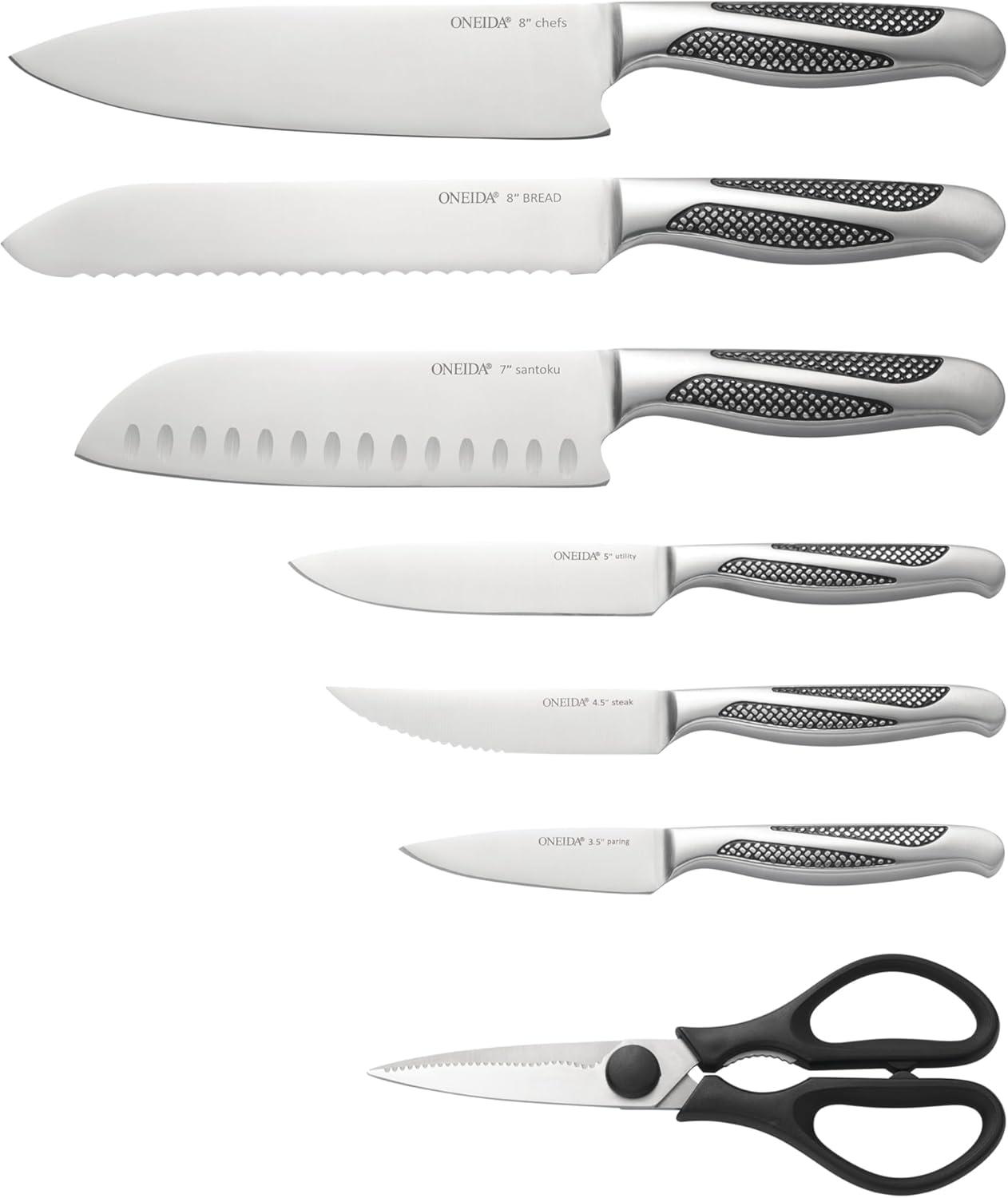 Oneida Crosshatch 14Pc Cutlery Block Set W/ Sharpener