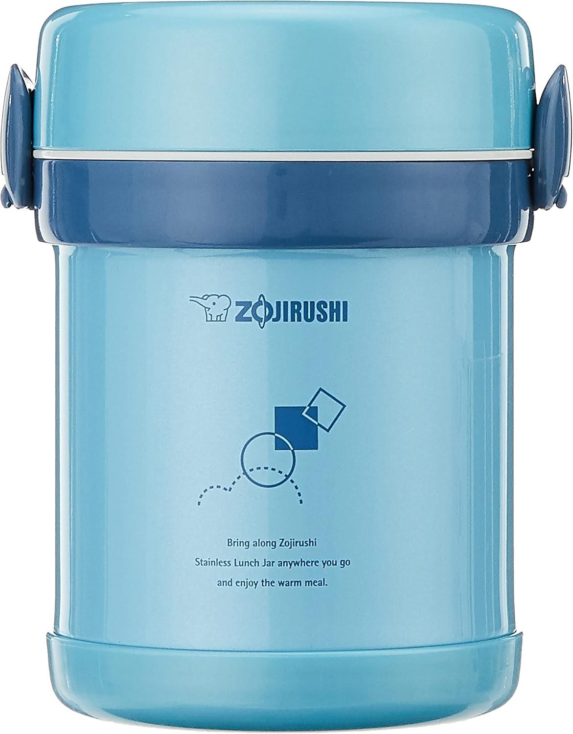 Zojirushi Ms. Bento 21oz Stainless Lunch Jar - Aqua Blue: Microwave Safe Food Storage Containers & Utensil Set