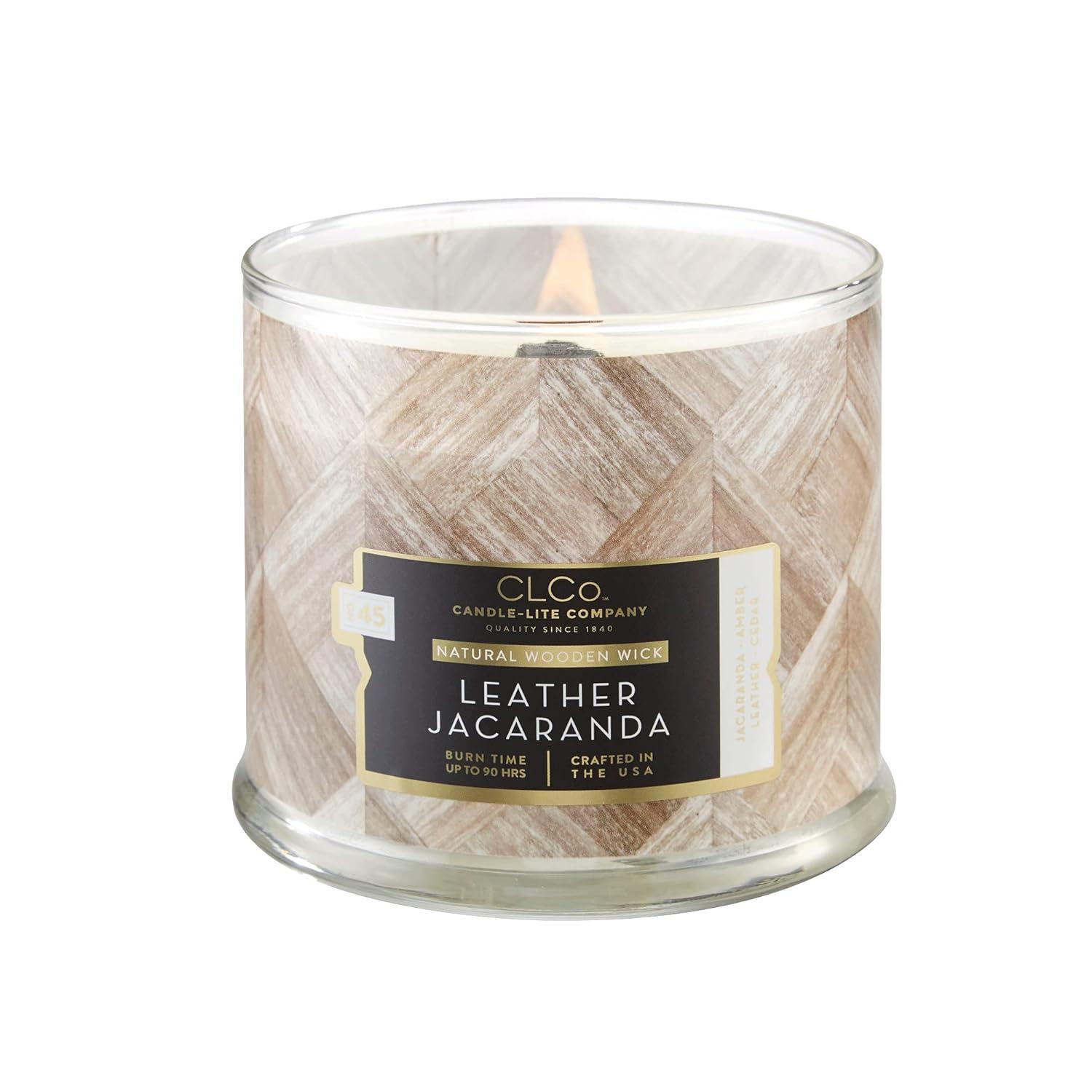 Candle Lite 4330668 Jar Candle, Leather Jacaranda, 14-oz. - Quantity 1