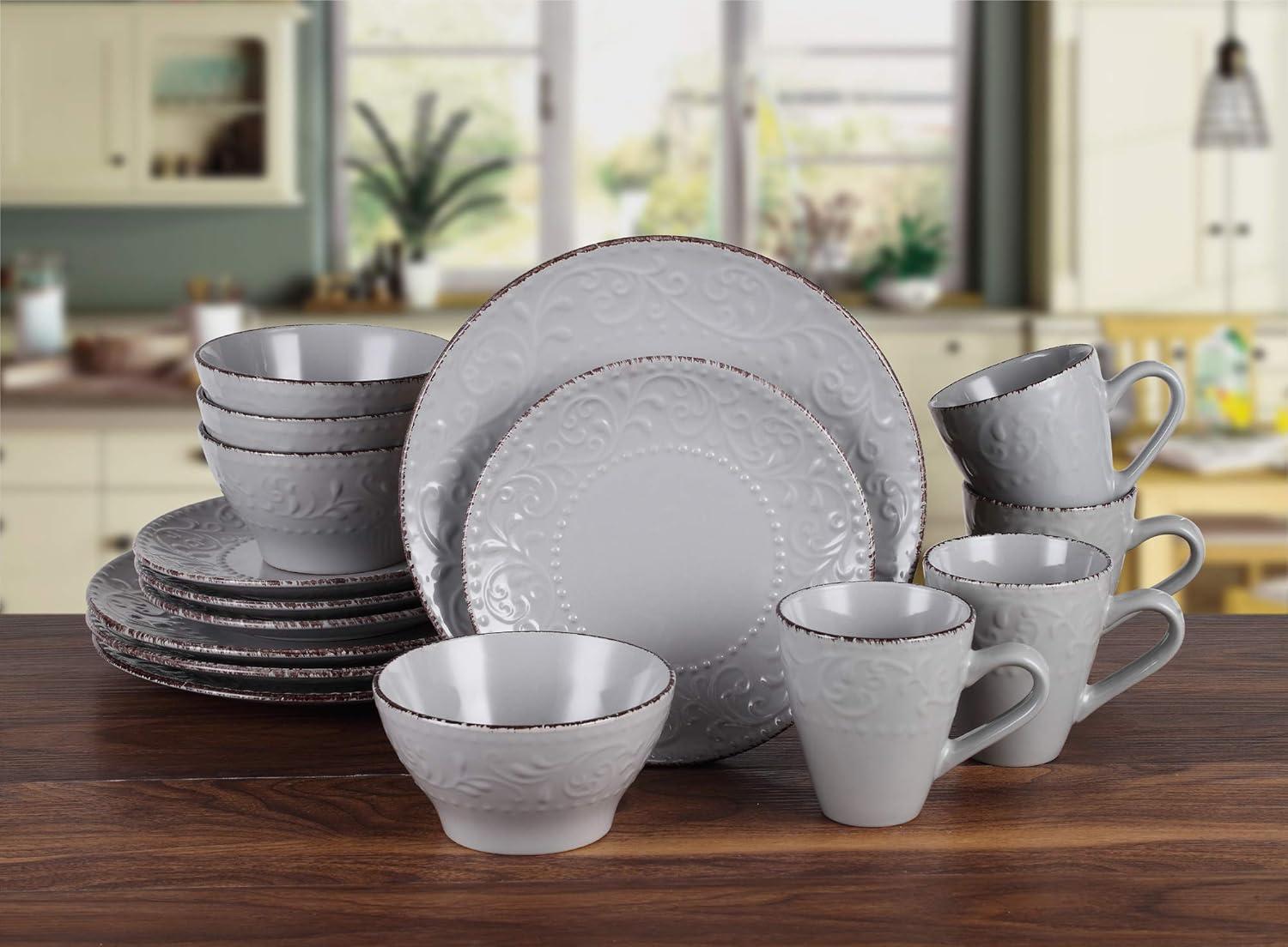Lorren Home Trends Lorren 16 Piece Stoneware Dinnerware Set - Service for 4