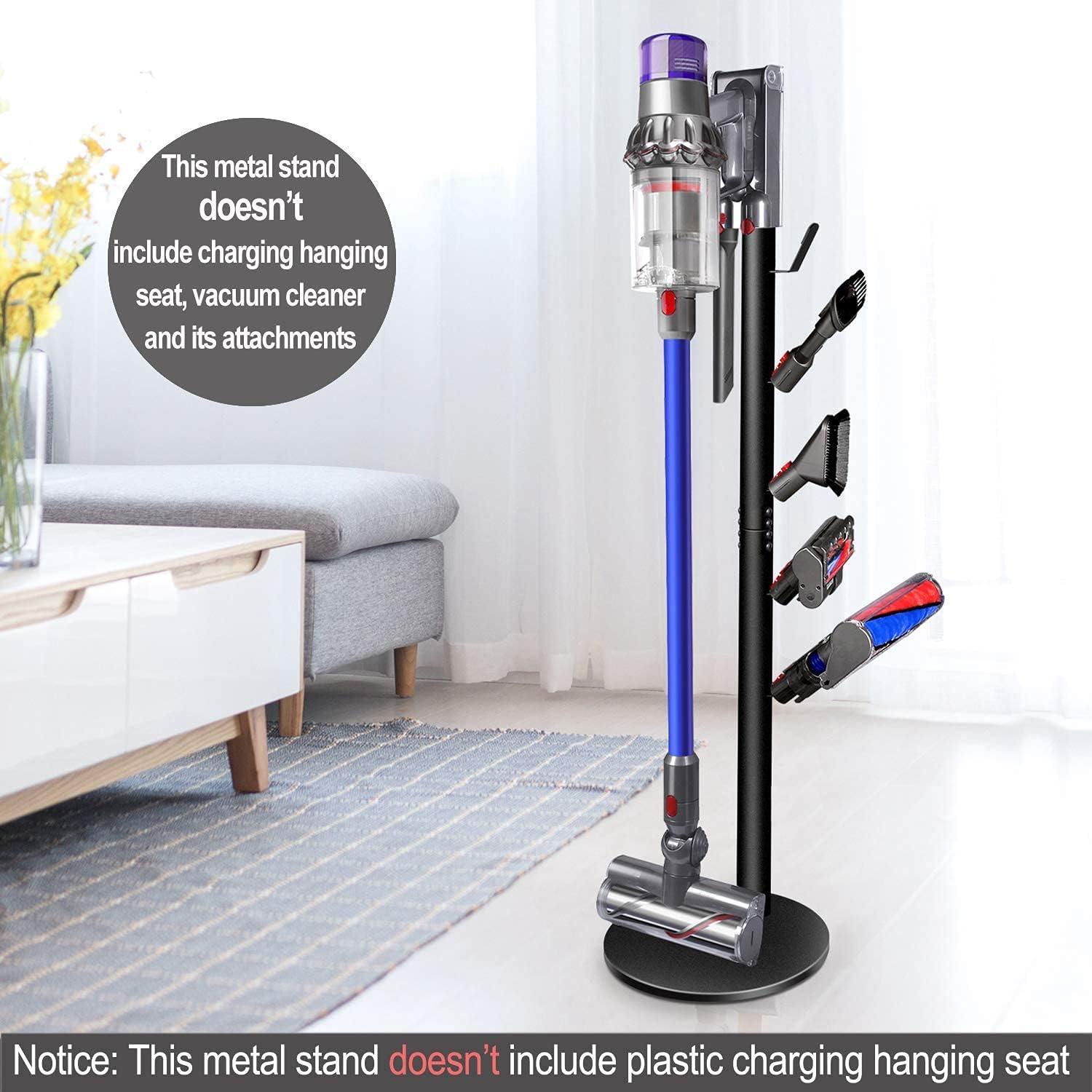 Docking Station Holder Freestanding Vacuum Stand Rack Compatible with V15 Detect, V11 V10 V8 V7 V6 Cordless Vacuum Cleaners, Floor Docking Station Metal Organizer Bracket with 6 Hooks