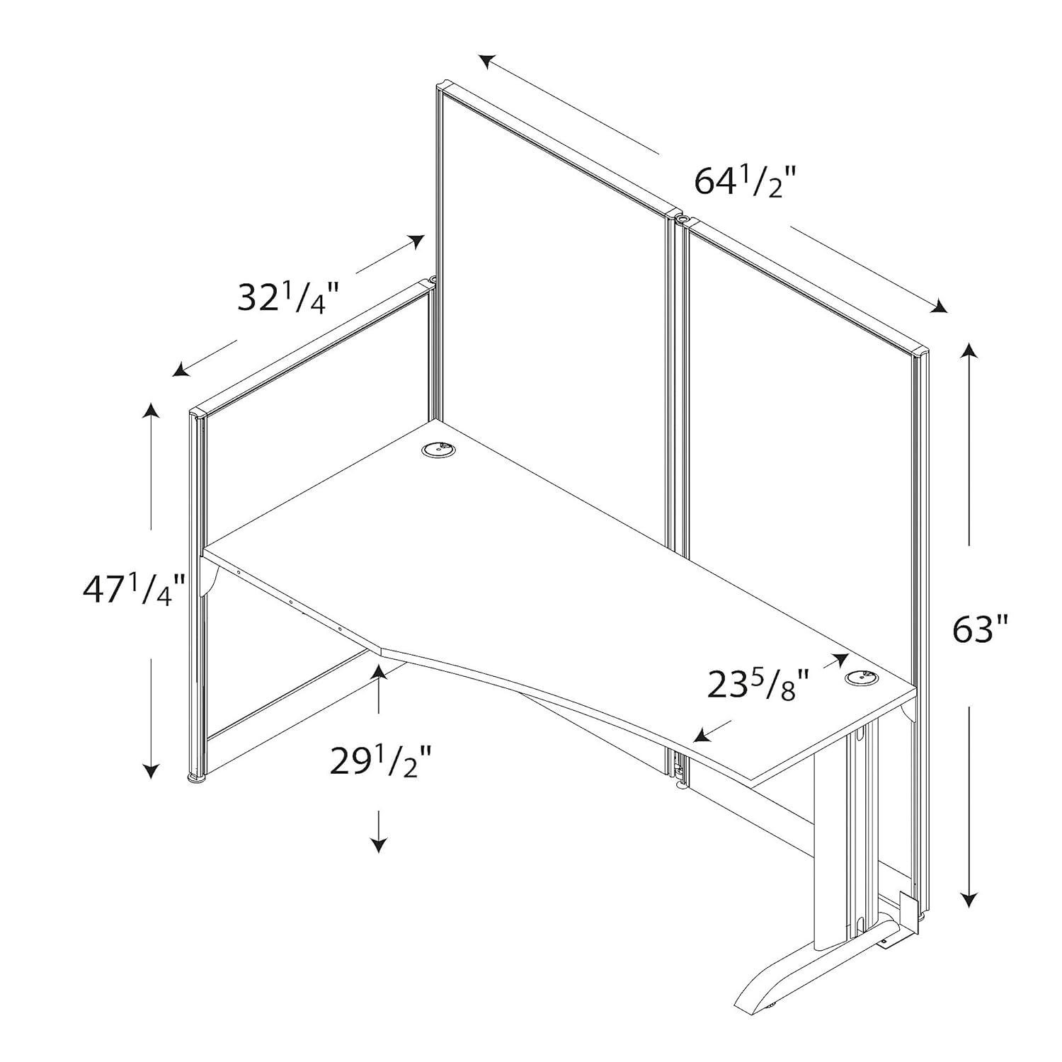 Office In An Hour L-Shaped 1 Person Cubicle with Cable Management