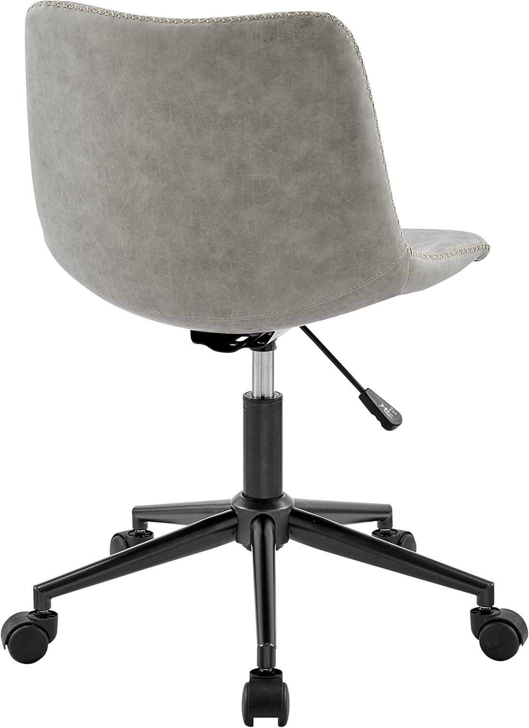 New Pacific Direct Clarke 22" PU and Plywood Swivel Office Chair in Gray