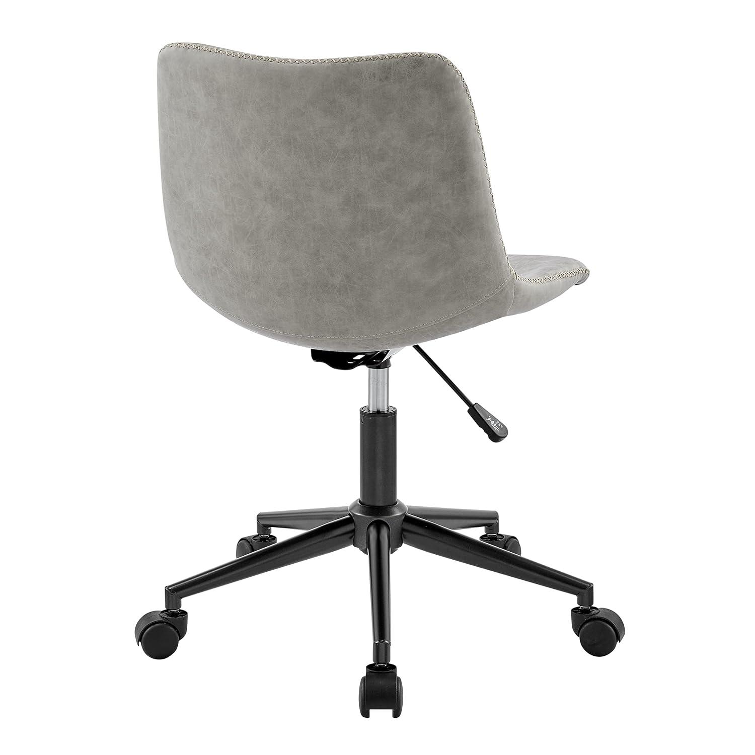 New Pacific Direct Clarke 22" PU and Plywood Swivel Office Chair in Gray