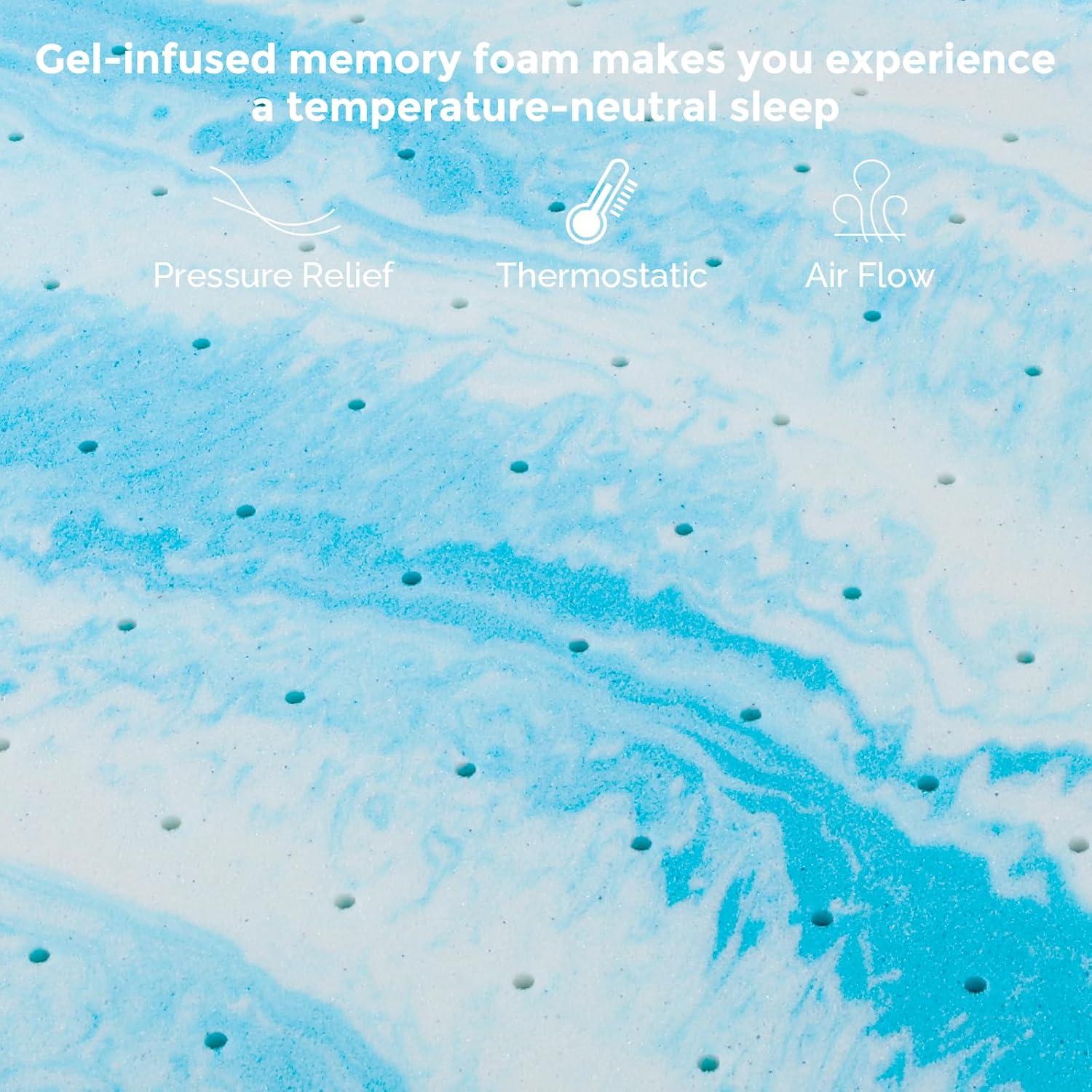 Mattress Topper, Queen Size Memory Foam Mattress Topper,Pressure Relief for Back Pain, 4 Inches