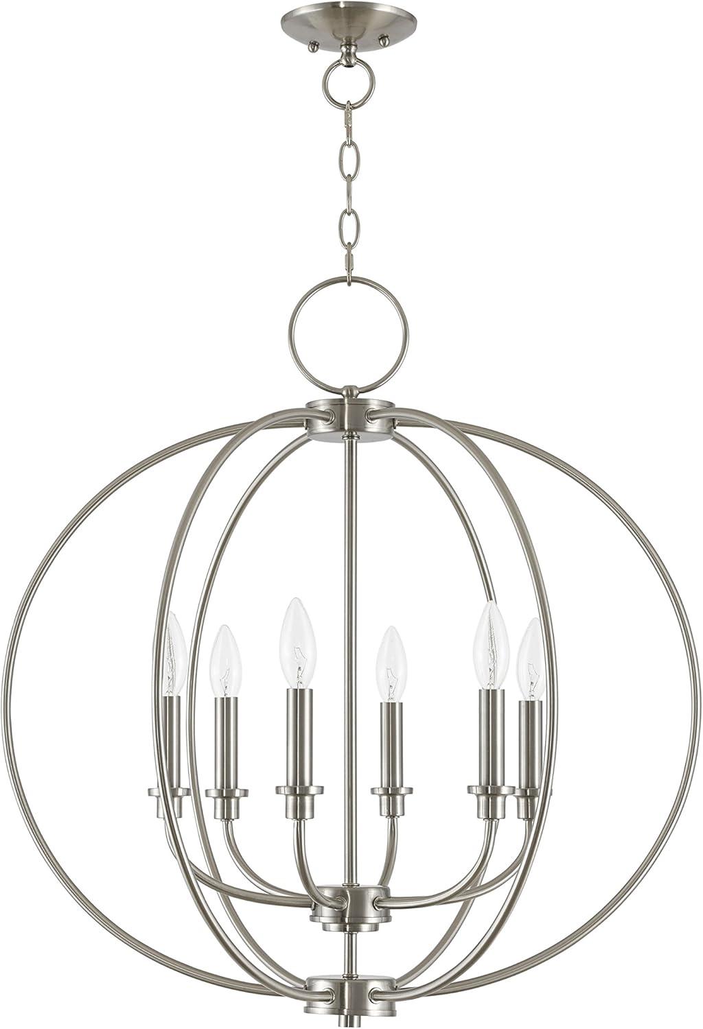 Livex Lighting Milania 6 - Light Chandelier in  Brushed Nickel