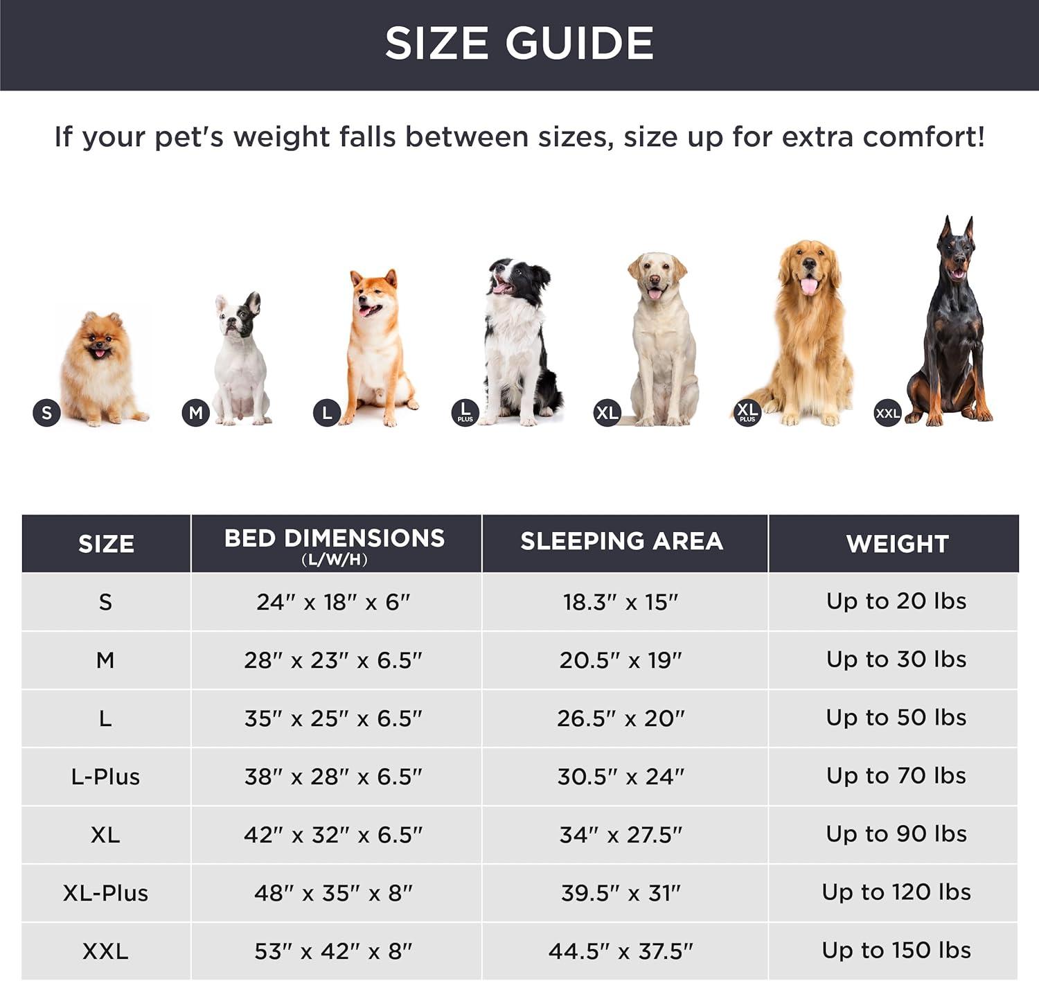 Bedsure Orthopedic Dog Beds Large Sized Dog - Washable Large Dog Cat Bed Waterproof, Comfort Dogs Couch Sofa with Washable Removable Cover, Pet Bed with Nonskid Bottom, Long Faux Fur-Taupe, 35"