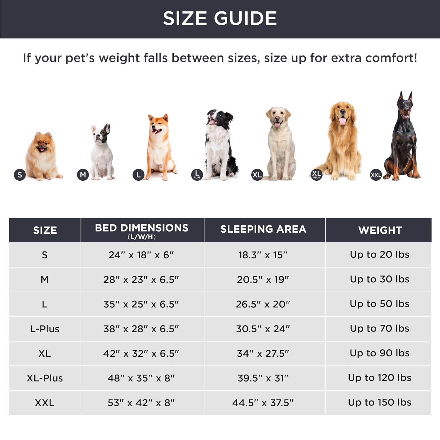 Bedsure Orthopedic Dog Beds Large Sized Dog - Washable Large Dog Cat Bed Waterproof, Comfort Dogs Couch Sofa with Washable Removable Cover, Pet Bed with Nonskid Bottom, Long Faux Fur-Taupe, 35"