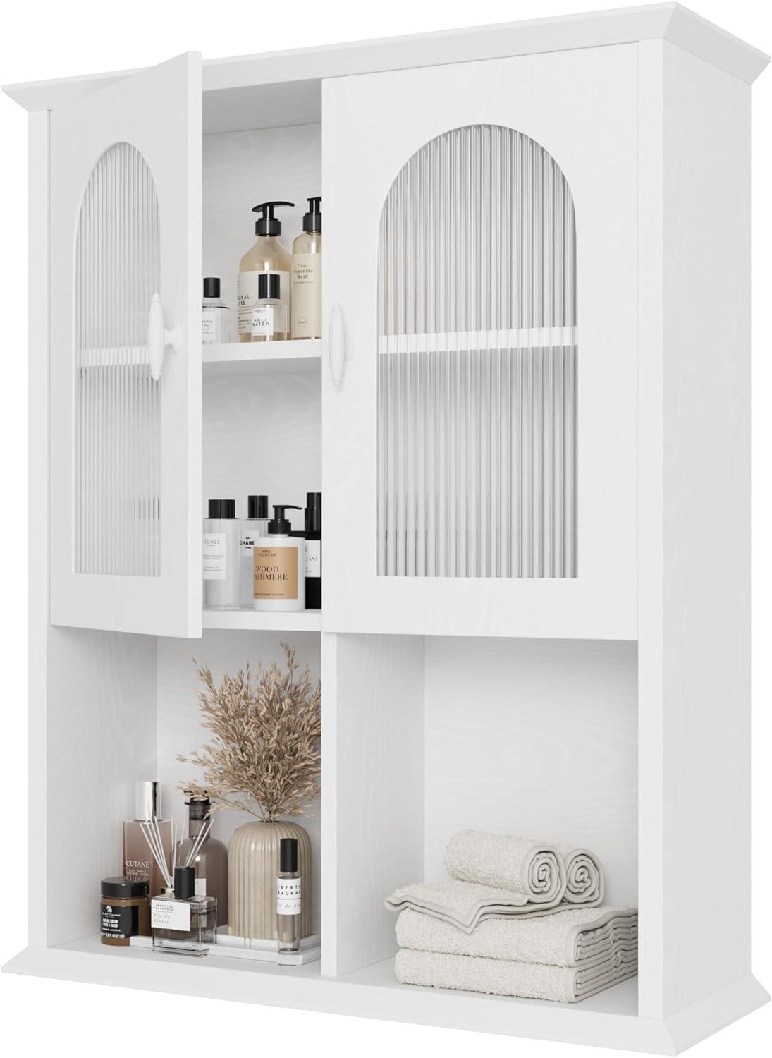 Red Barrel Studio® Bathroom Wall Cabinet with Fluted Door