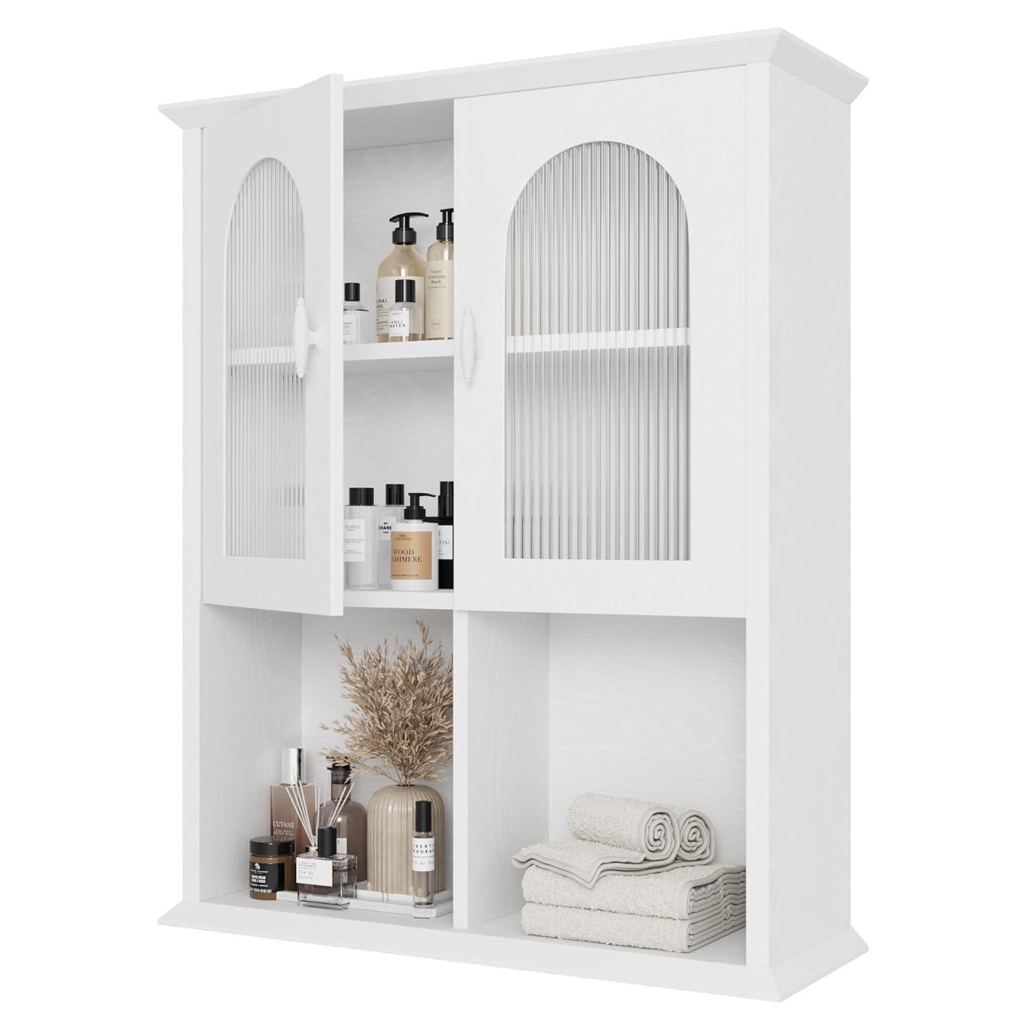 Red Barrel Studio® Bathroom Wall Cabinet with Fluted Door