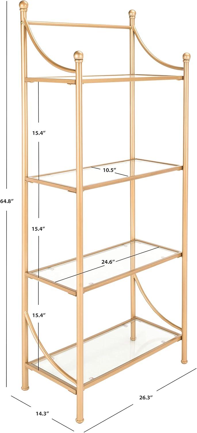 Diana 4-Tier Etagere - Tempered Glass/Gold - Safavieh