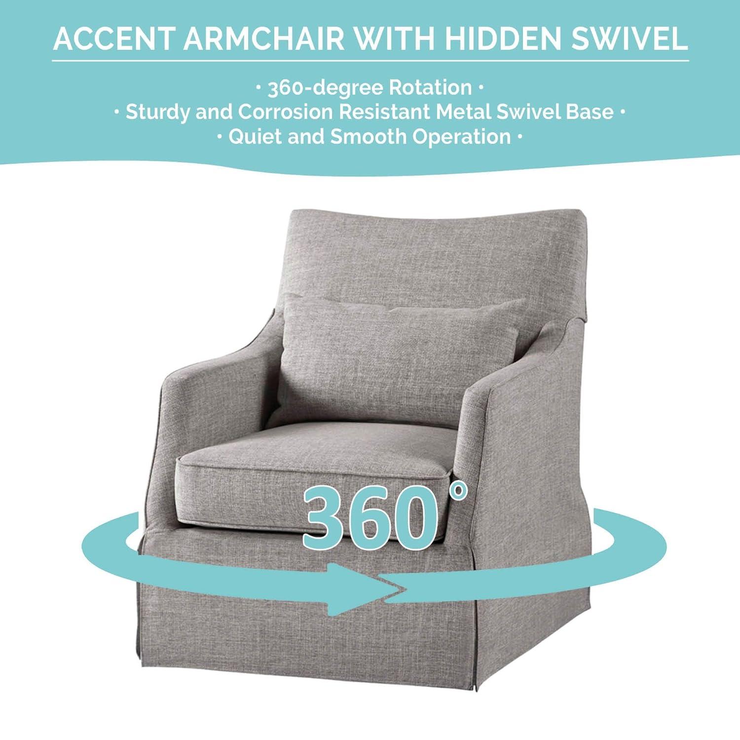 Martha Stewart London 360°Swivel Armchair with Lumbar Pillow