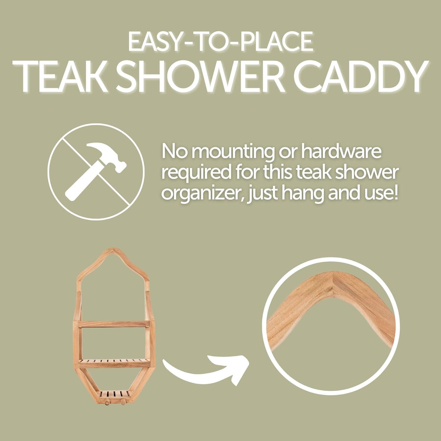 Nordic Teak Natural Shower Caddy - Beige