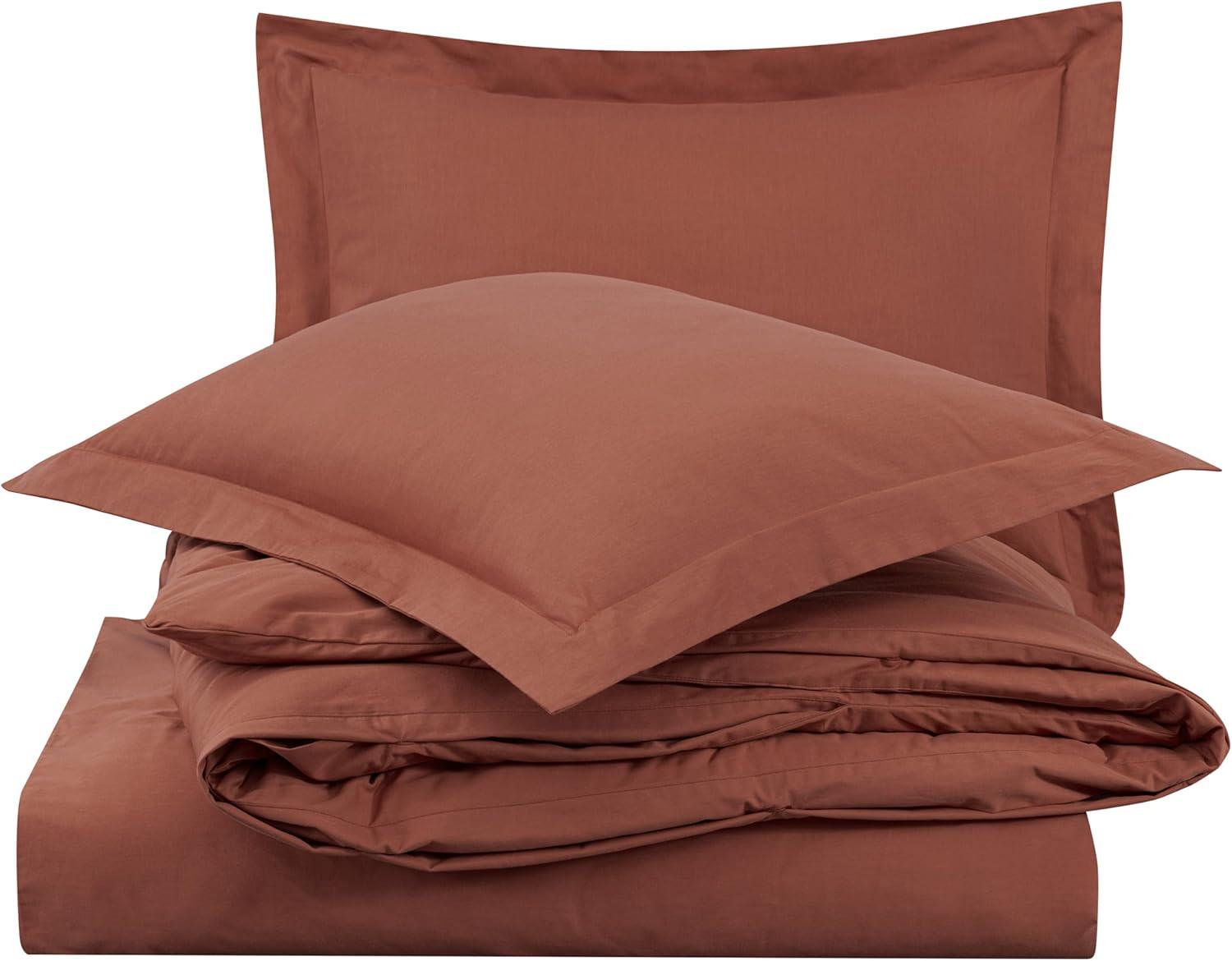 Chezmoi Collection Cotton Twill Solid Duvet Cover Set