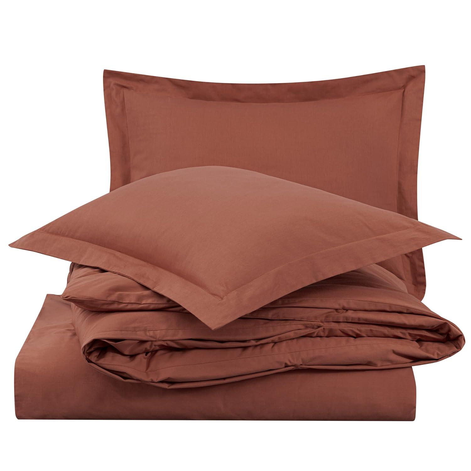 Chezmoi Collection Cotton Twill Solid Duvet Cover Set