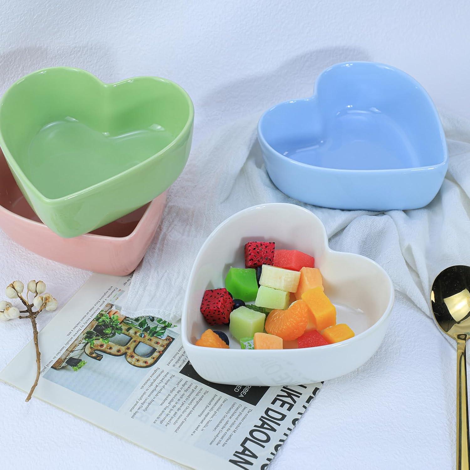 Heart-shaped Bowls for Salad Soup Snack Dessert Best Kitchen Household Cooking Gifts for Home Kitchen, White