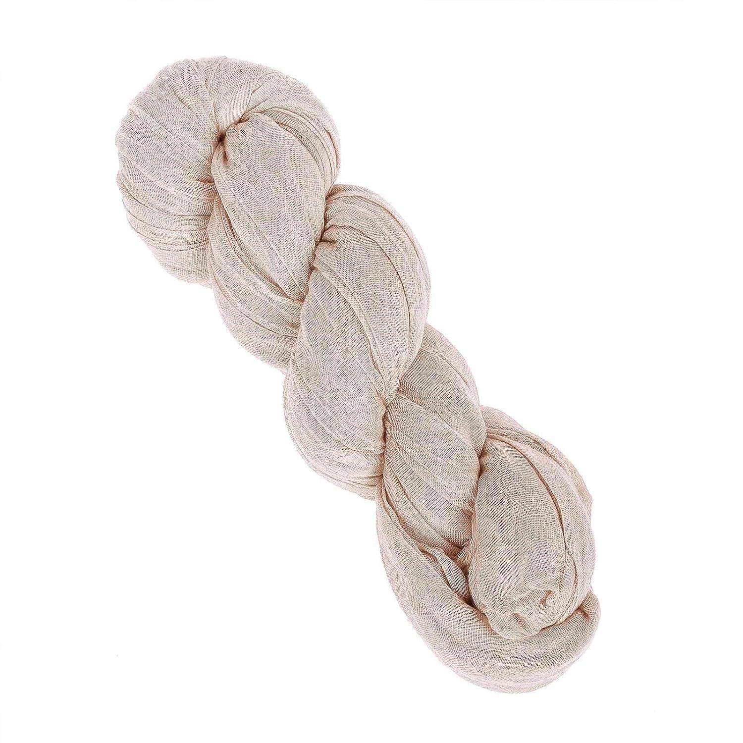 Efavormart 10FT Beige Cheesecloth Table Runner, Gauze Fabric Boho Wedding Arbor Decor