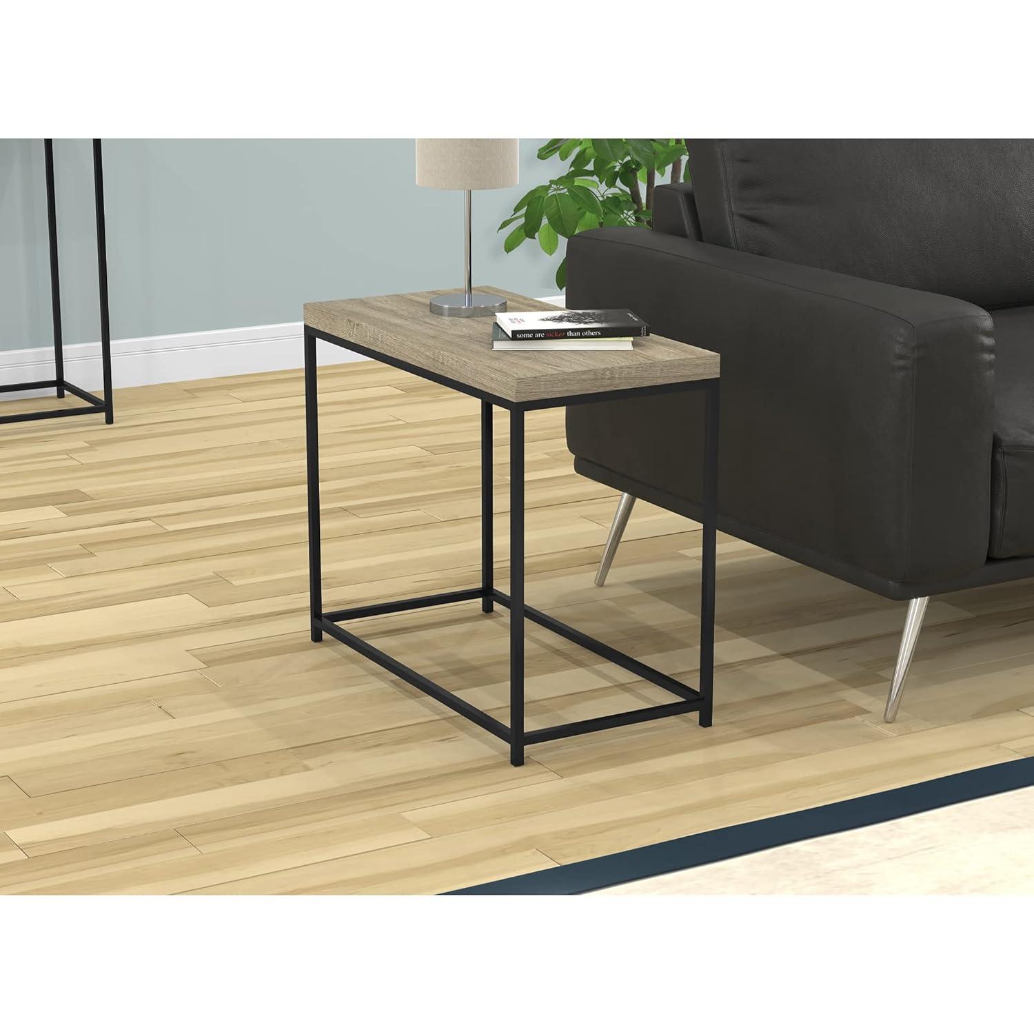 Accent Table C-shaped, End, Side, Snack, Living Room, Bedroom, Metal, Laminate, Contemporary