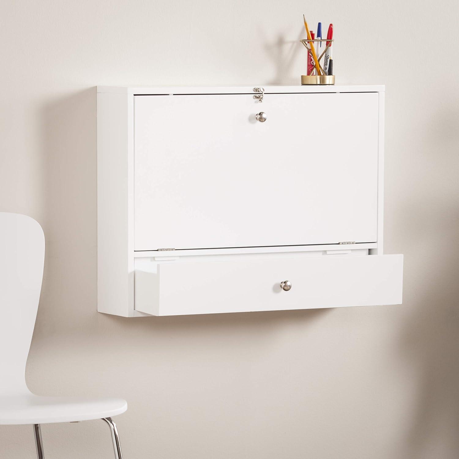 SEI Furniture SEI Furniture Willingham Wall Mount Folding Desk, White home-office-desks