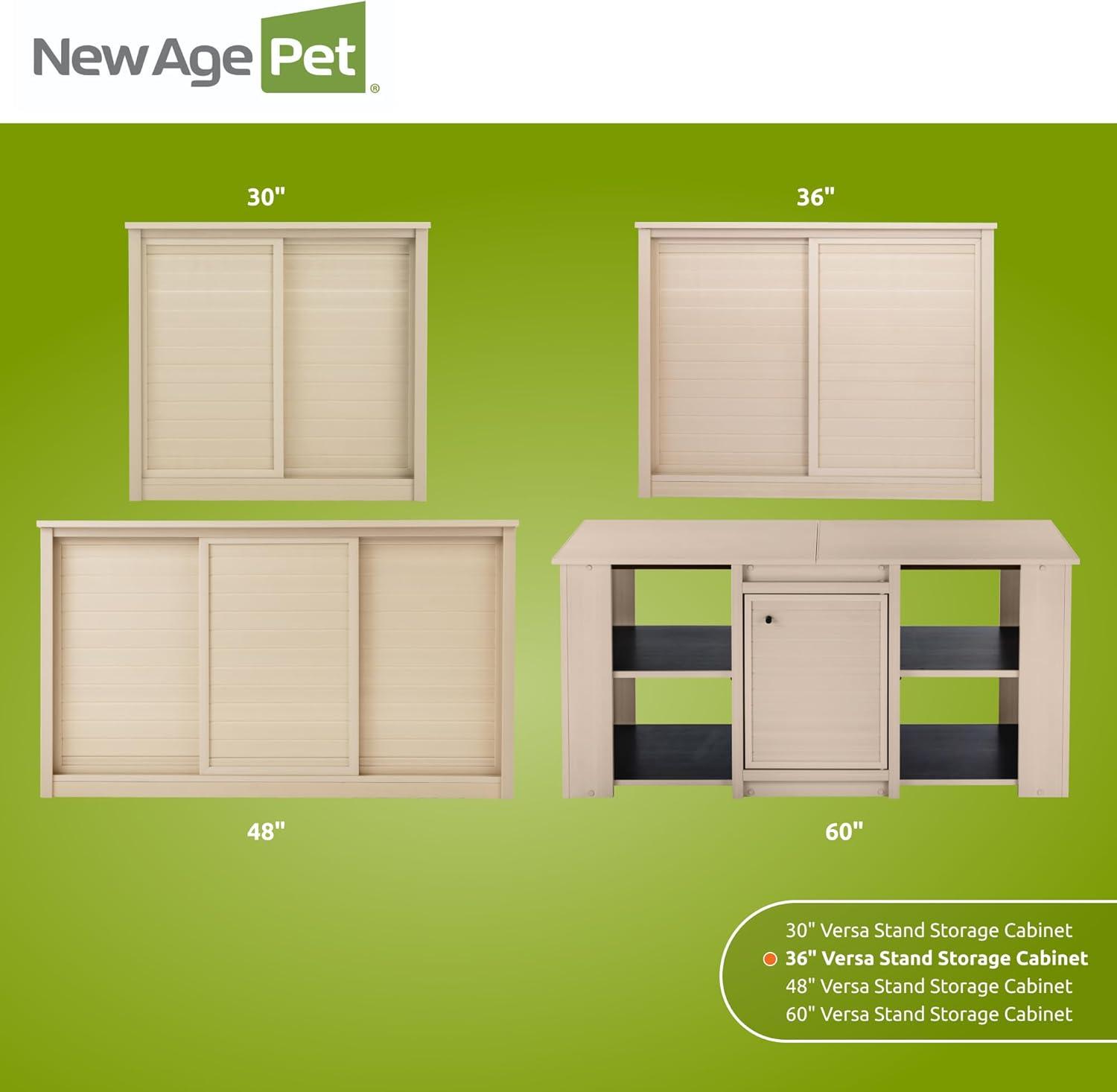 New Age Pet® ECOFLEX® Versa Stand Storage Cabinet for Pets, 36 in. Composite, Non-Toxic, Easy Assembly, Ideal for Extra Bedding, Food, Toys, Accessories Storage
