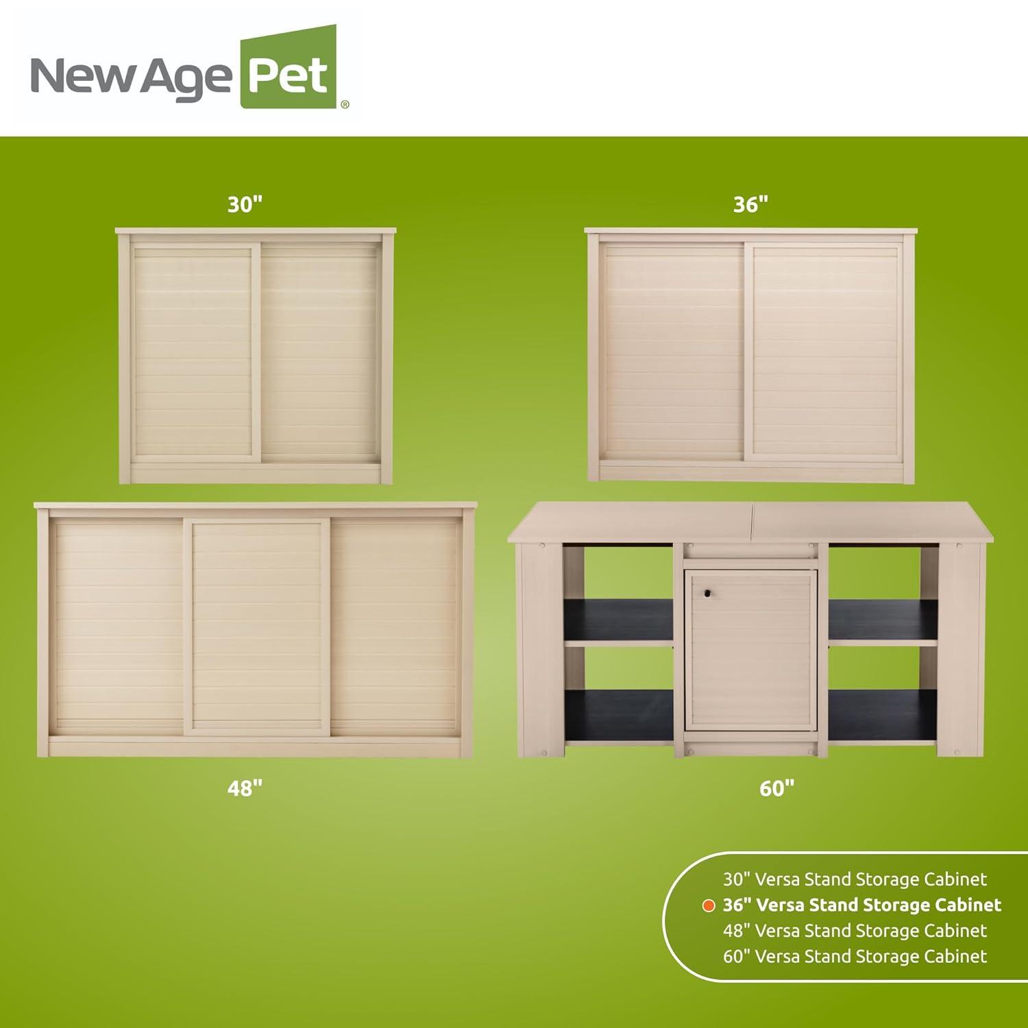New Age Pet® ECOFLEX® Versa Stand Storage Cabinet for Pets, 36 in. Composite, Non-Toxic, Easy Assembly, Ideal for Extra Bedding, Food, Toys, Accessories Storage