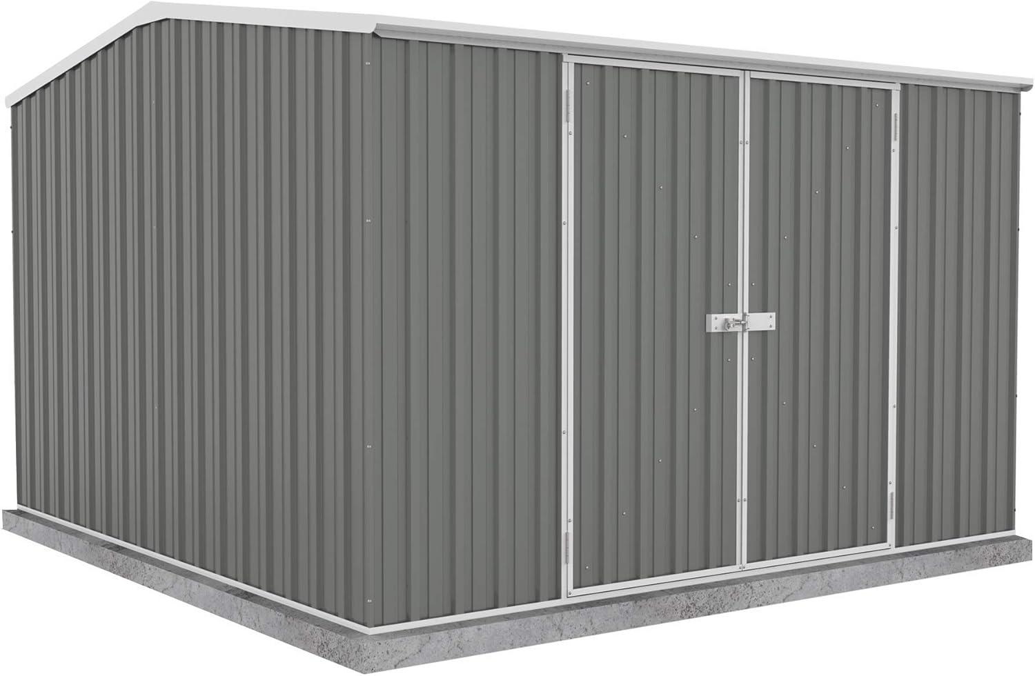 Absco Premier 10' x 10' Metal Storage Shed - Woodland Gray