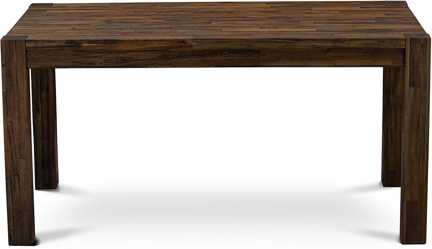 Contemporary Jacobean Distressed Wood Rectangular Dining Table