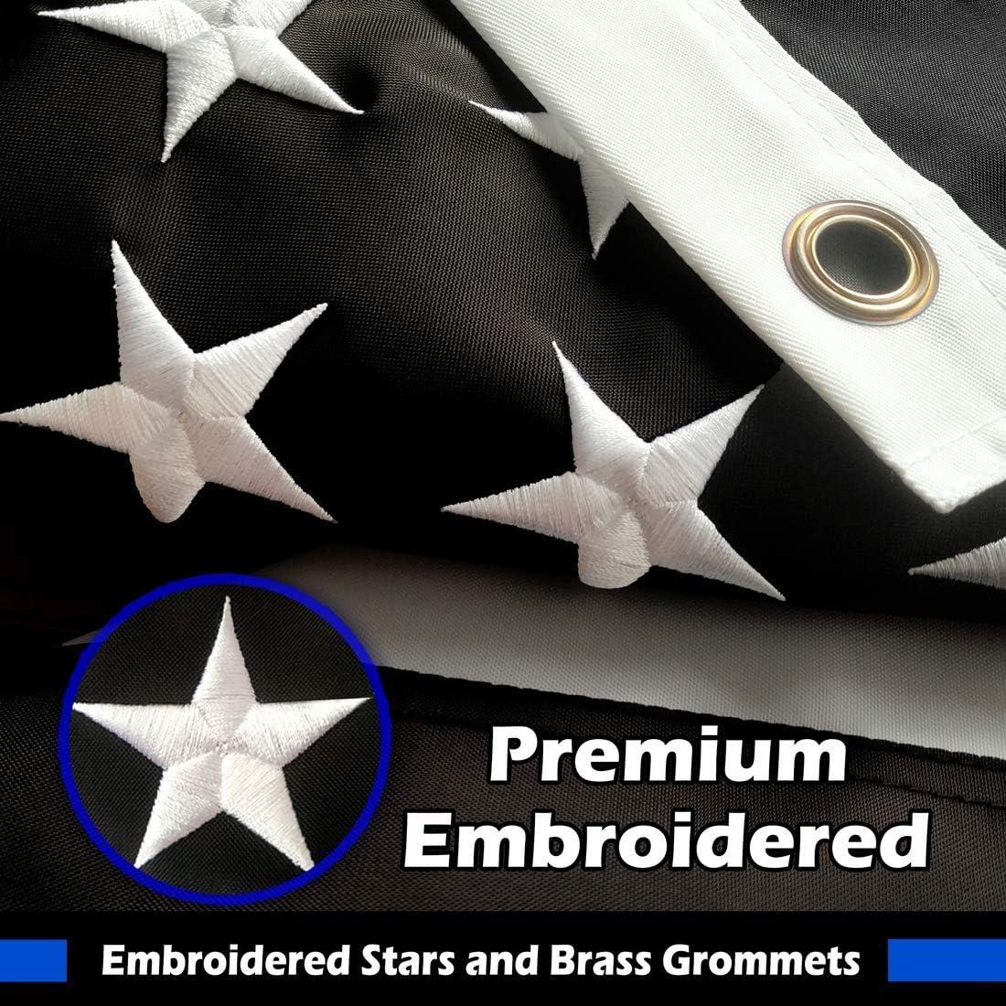 Thin Blue Line Flag United States Policeman Banner Polyester 3x5 Foot Flags Vivid Color and UV Fade Resistant Flag Outdoor Banner