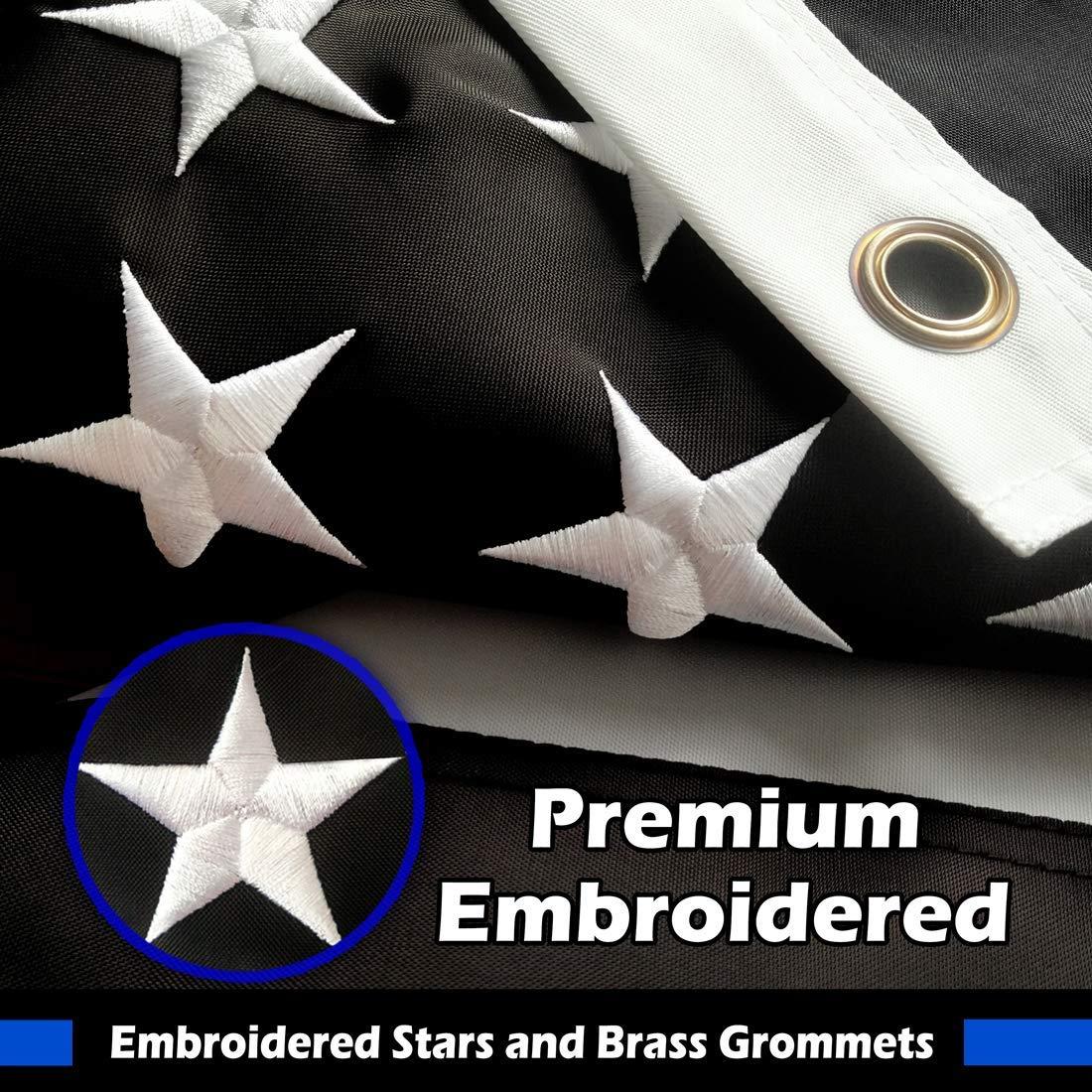 Thin Blue Line Flag United States Policeman Banner Polyester 3x5 Foot Flags Vivid Color and UV Fade Resistant Flag Outdoor Banner