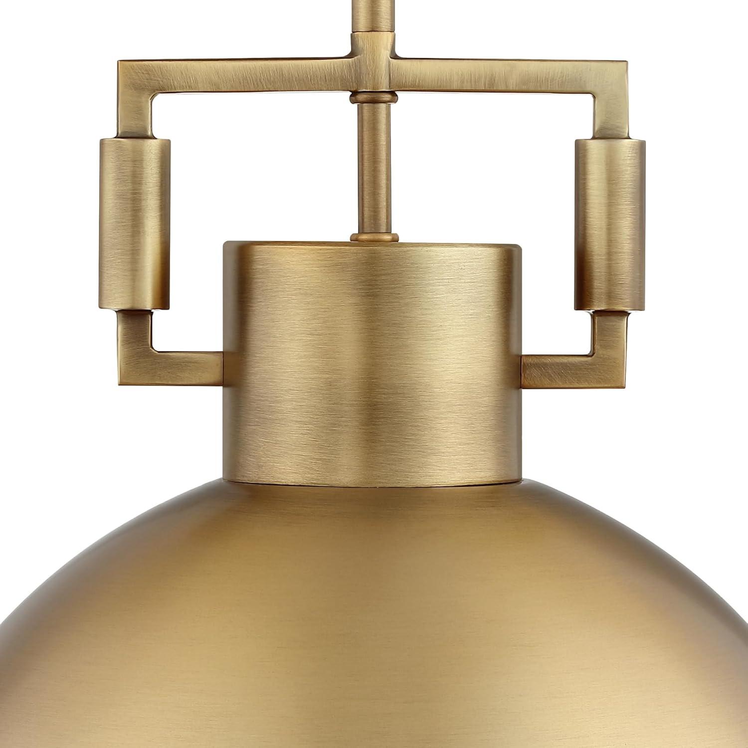 Nathan James (Set of 2) Leigh Brass Dome Shade Pendant Ceiling Lights Brass Metal