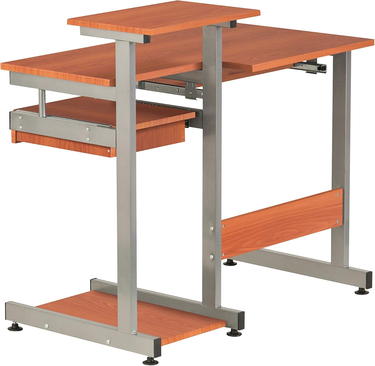 Techni Mobili Complete Computer Workstation Desk, Scratch Resistant Steel Legs, Woodgrain