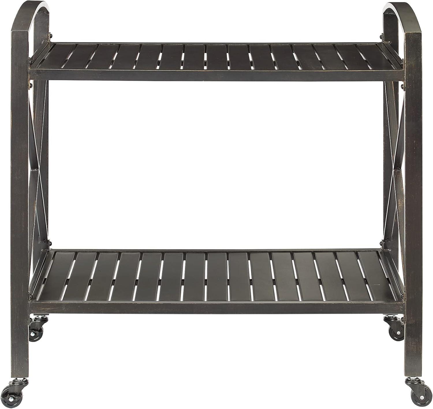 Kaplan Outdoor Steel Bar Cart Bronze - Crosley