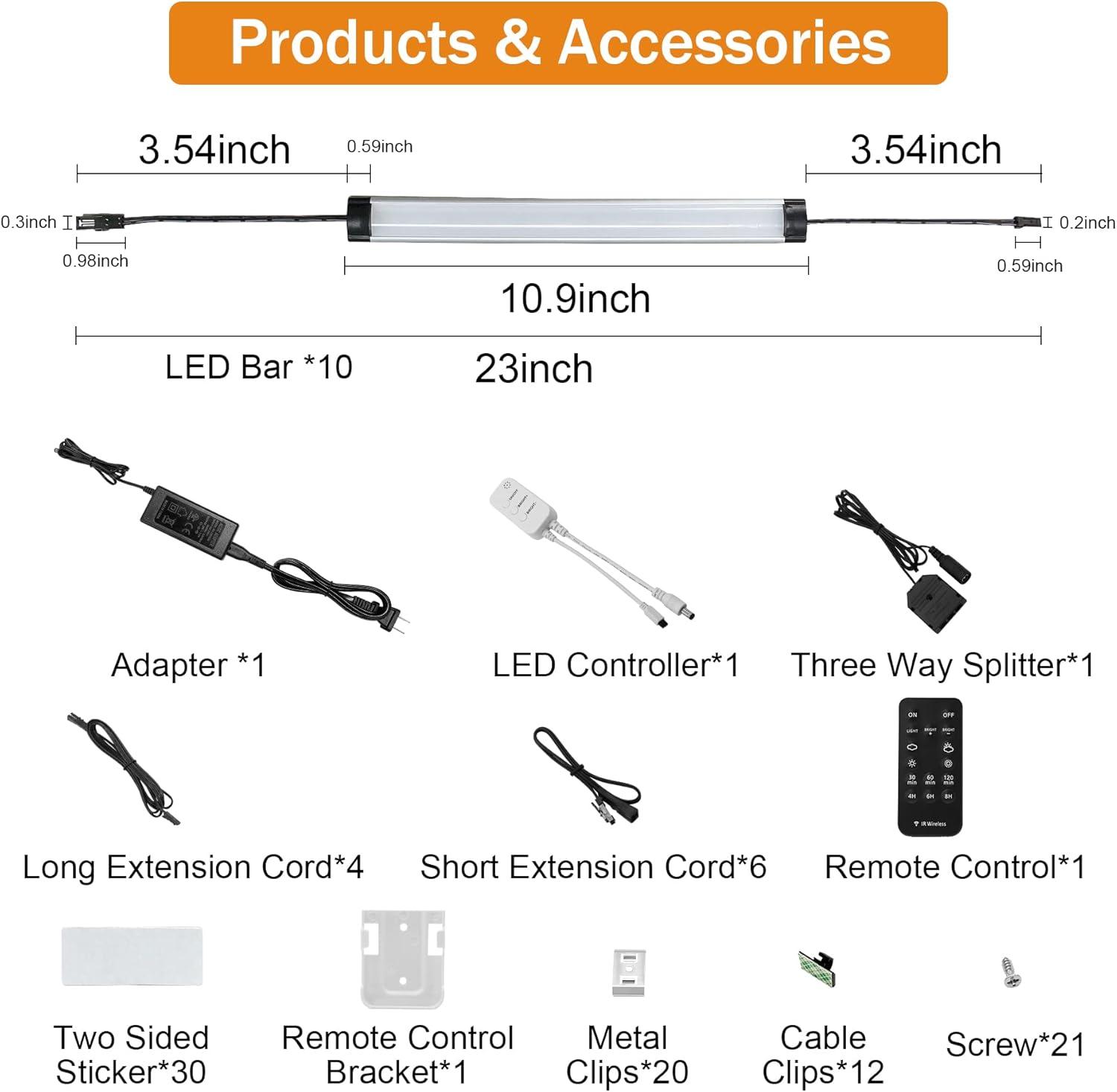 Smart Dimmable Warm White LED Under Cabinet Light Kit