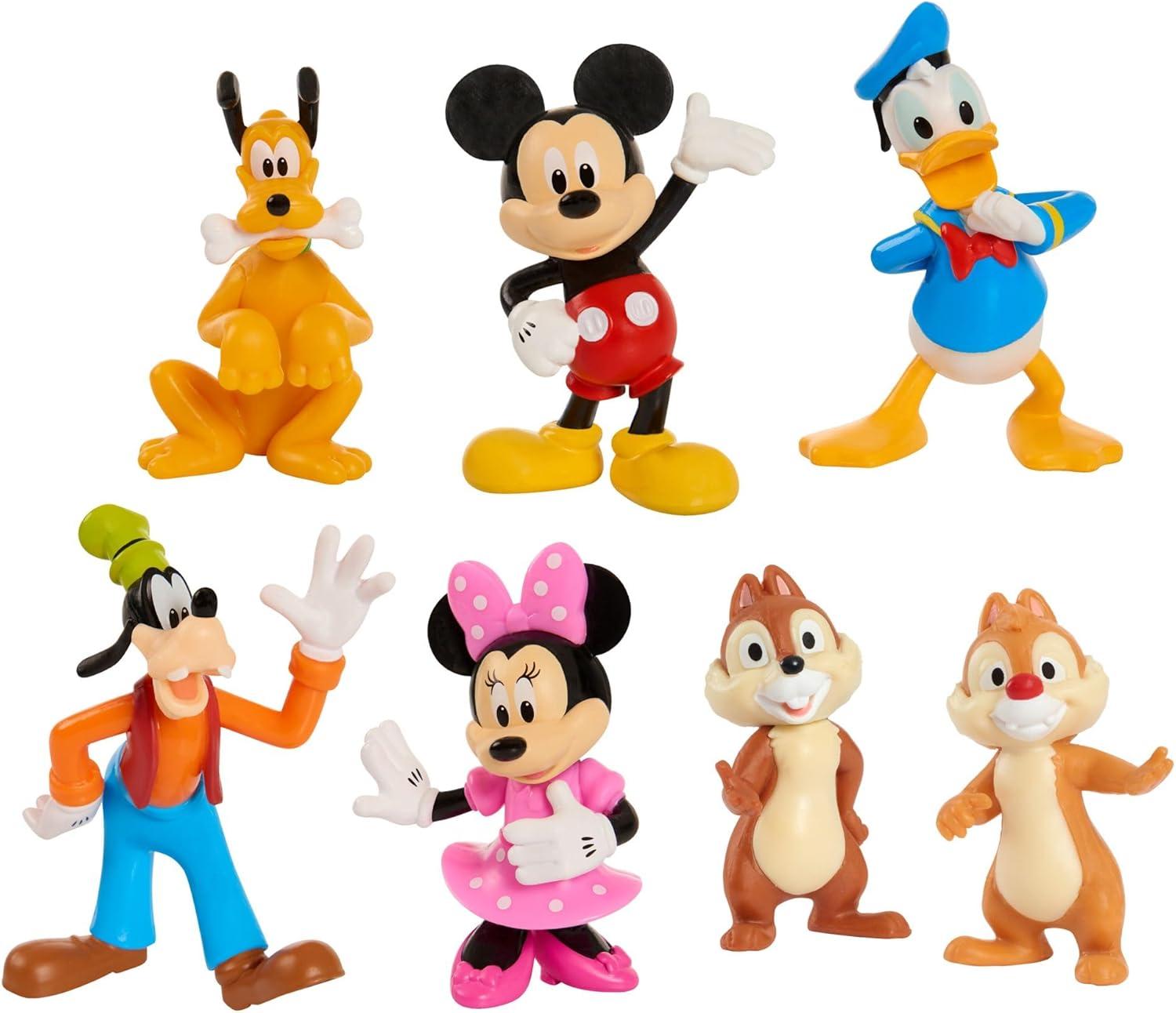 Disney Junior Mickey, Minnie, Donald, Goofy, Pluto, Chip & Dale Figure 7-Pack (Hassle Free Packaging)