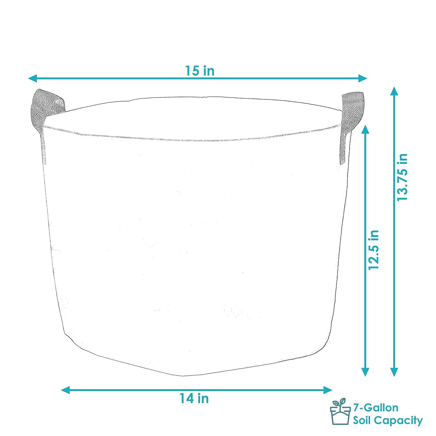 Sunnydaze 1-Pack of 7-Gallon Garden Grow Bags for Vegetables - 300 GSM Non-Woven Polypropylene Felt Fabric Flower Pots and Planters with Handles - Single Gardening Container