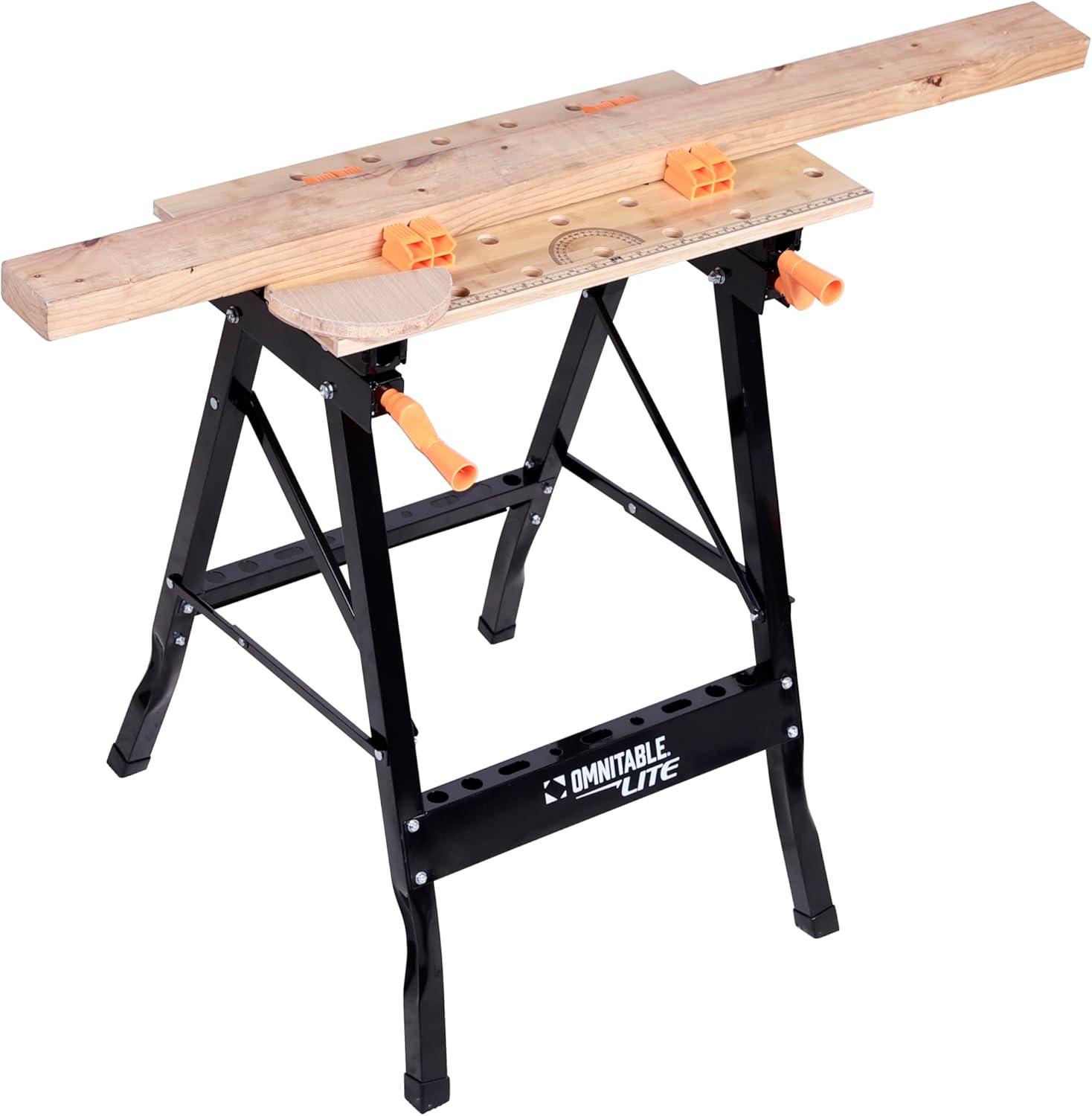 Disston OmniTable Lite Portable Workbench Worktable Fully Adjustable Tilting Table is Great for Clamping.
