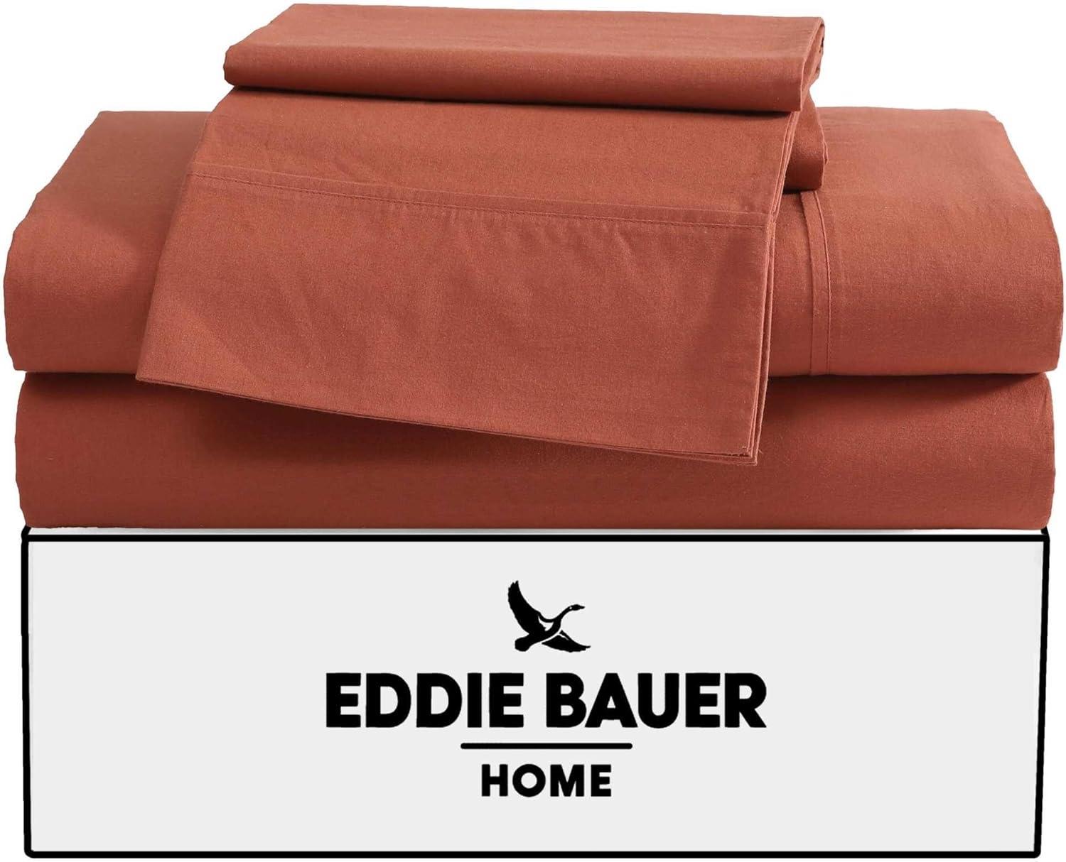 Eddie Bauer Eddie Bauer Solid Brushed Percale Cotton Sheet Set