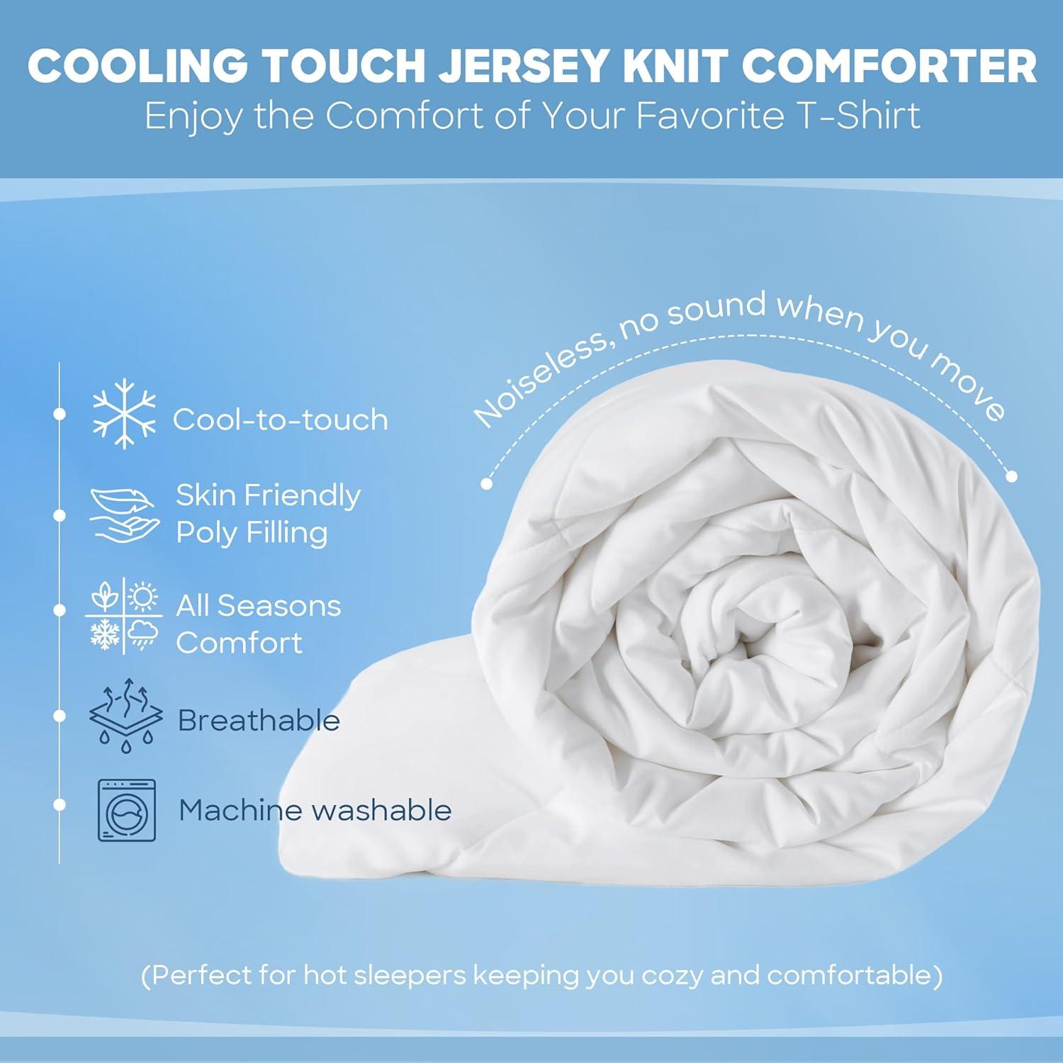 Sharper Image Cooling Touch Oversized Down Microfiber Lightweight Alternative Comforter White