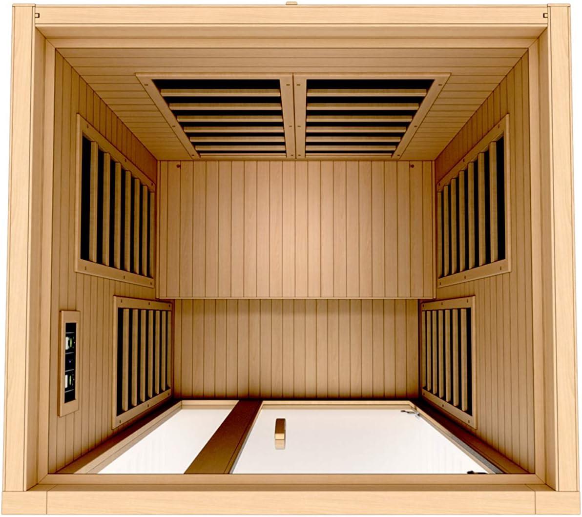 Dynamic Gracia 1-2-person Low EMF (Under 8MG) FAR Infrared Sauna (Canadian Hemlock)