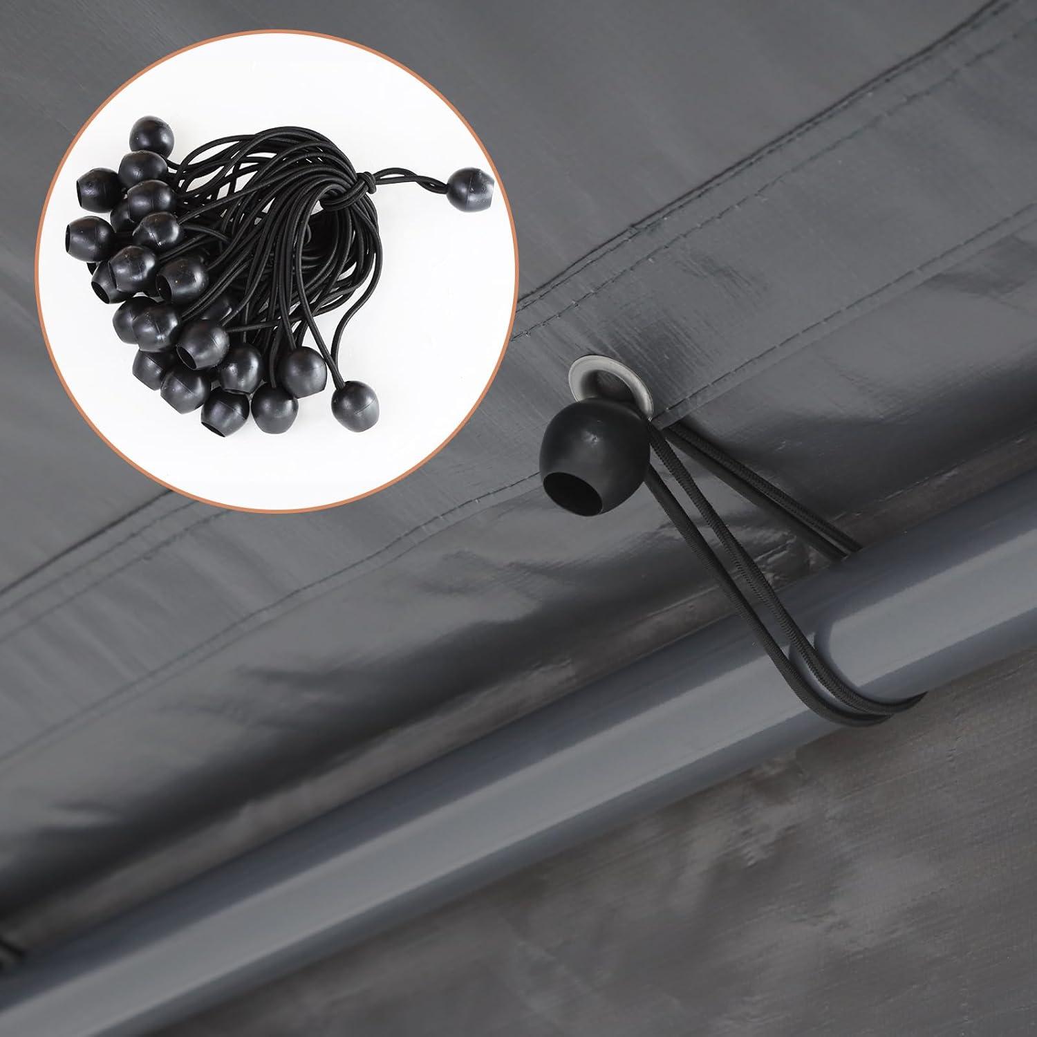 Dark Gray Waterproof Polyethylene Carport Replacement Canopy Cover