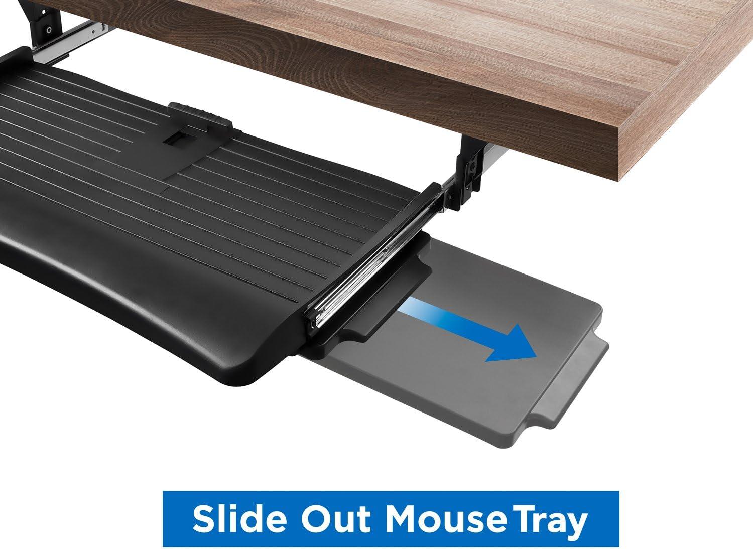 Mount-It! Keyboard Drawer Under Desk with Mouse Platform, Easy-Glide Sliding Under-Counter Computer Keyboard Tray 21 inch Wide