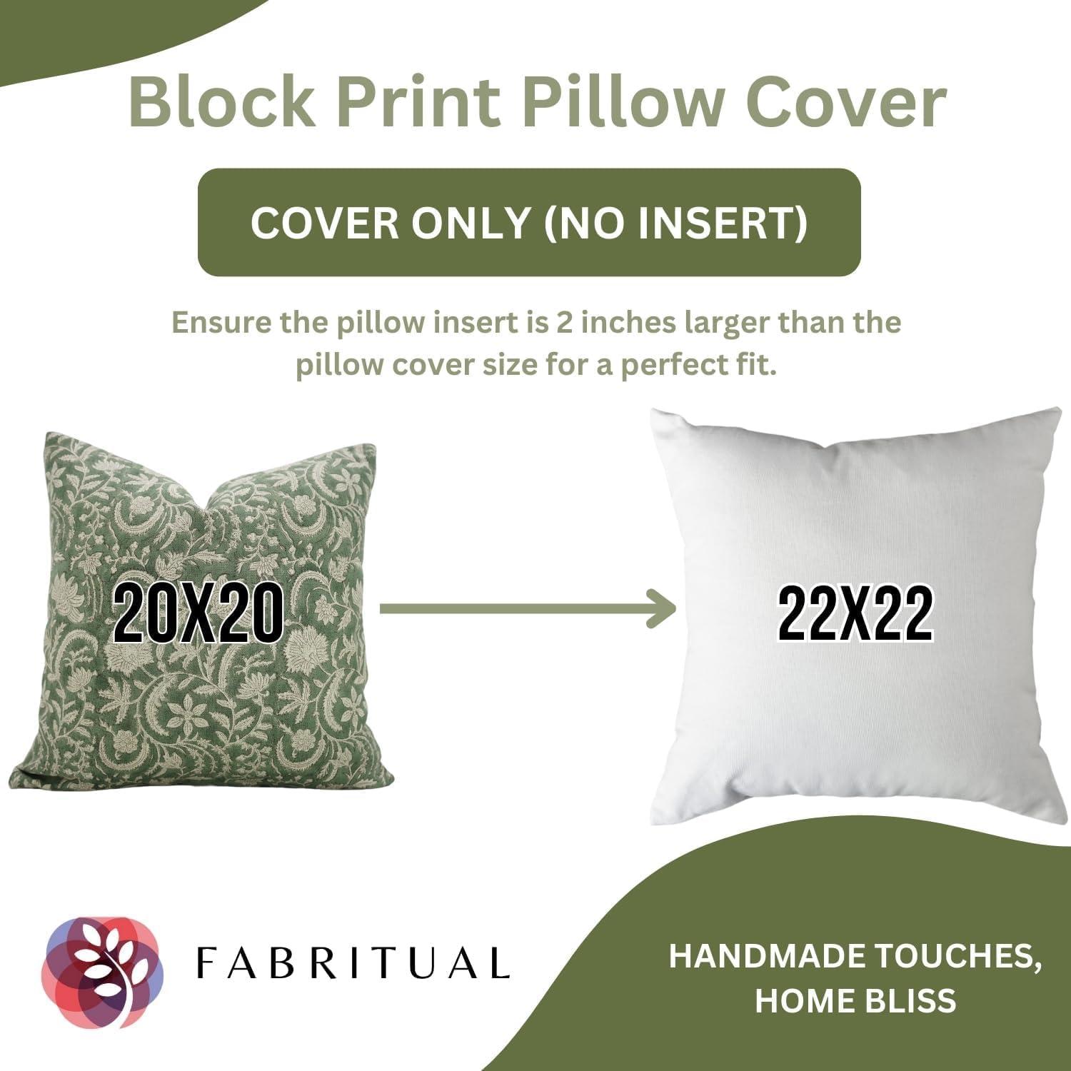 Fabdivine Floral Linen  Pillow Cover for Indoor/Outdoor