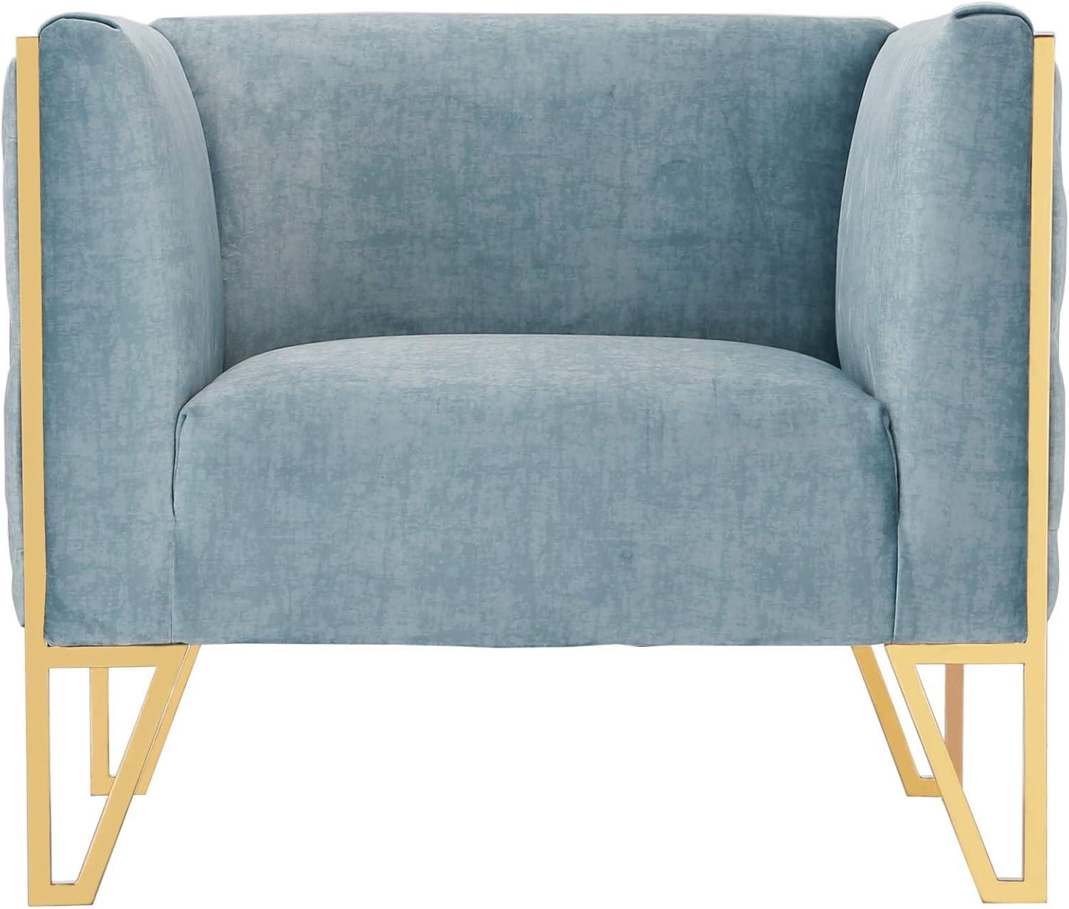 Vector Velvet 3 Seater Sofa Ocean Blue - Manhattan Comfort