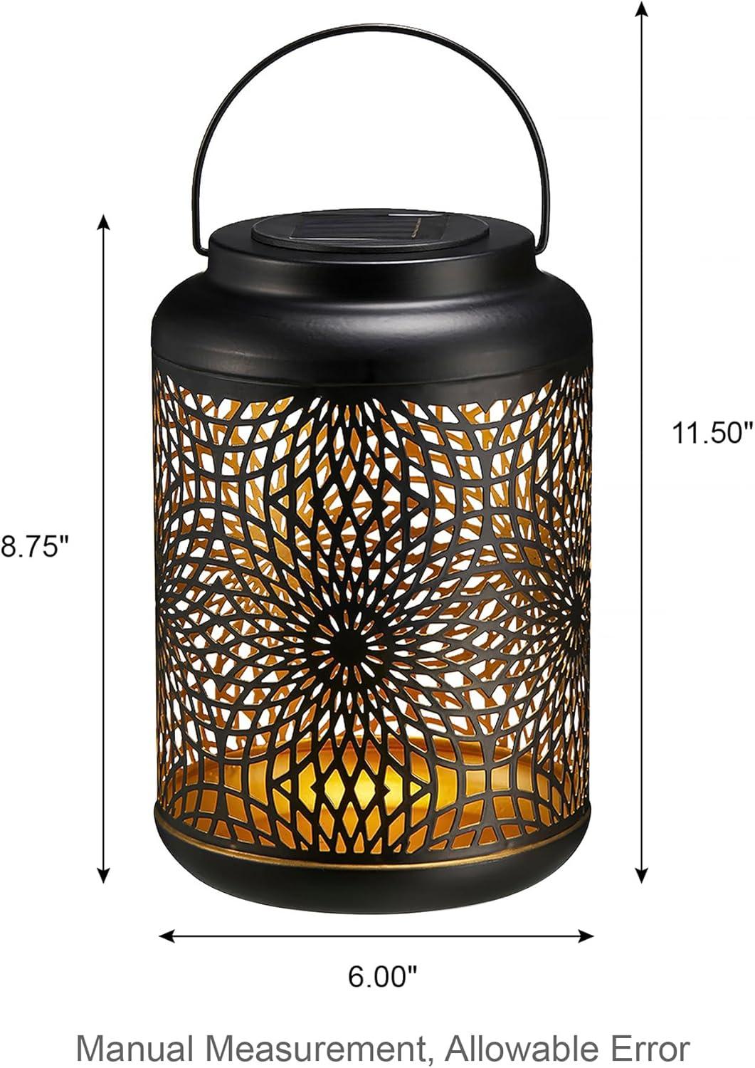 Winston Porter 8.75"H Metal Cutout Solar Powered Outdoor Hanging Lantern