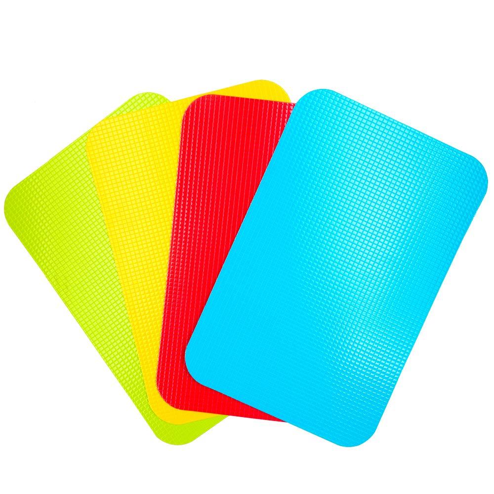 Small Flexible Plastic Cutting Board Mats, Cutting Boards Mats With Food Icons, Gripped Back and Dishwasher Safe, Set of 4 (7.5x11.4inch)